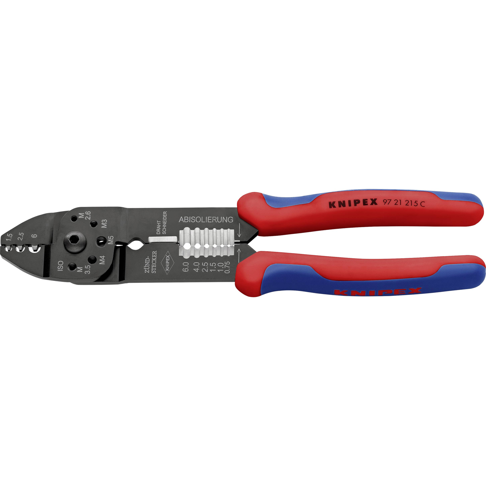 KNIPEX 97 21 215 C Wire Cutting Pliers Metal Plastic Blue/Red 23 Cm 222 G