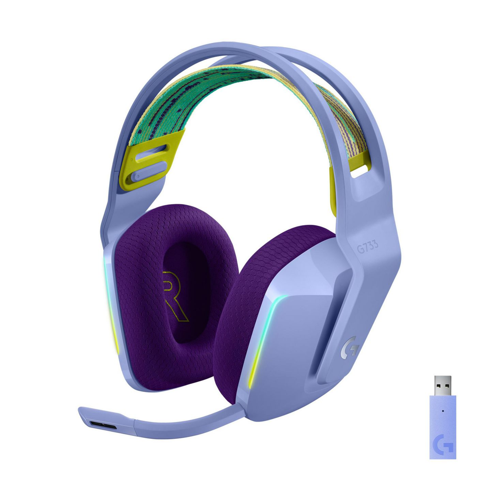 LogitechgG733 LightSPEED Wireless RGB Gaming Headset Wireless Headset Purple