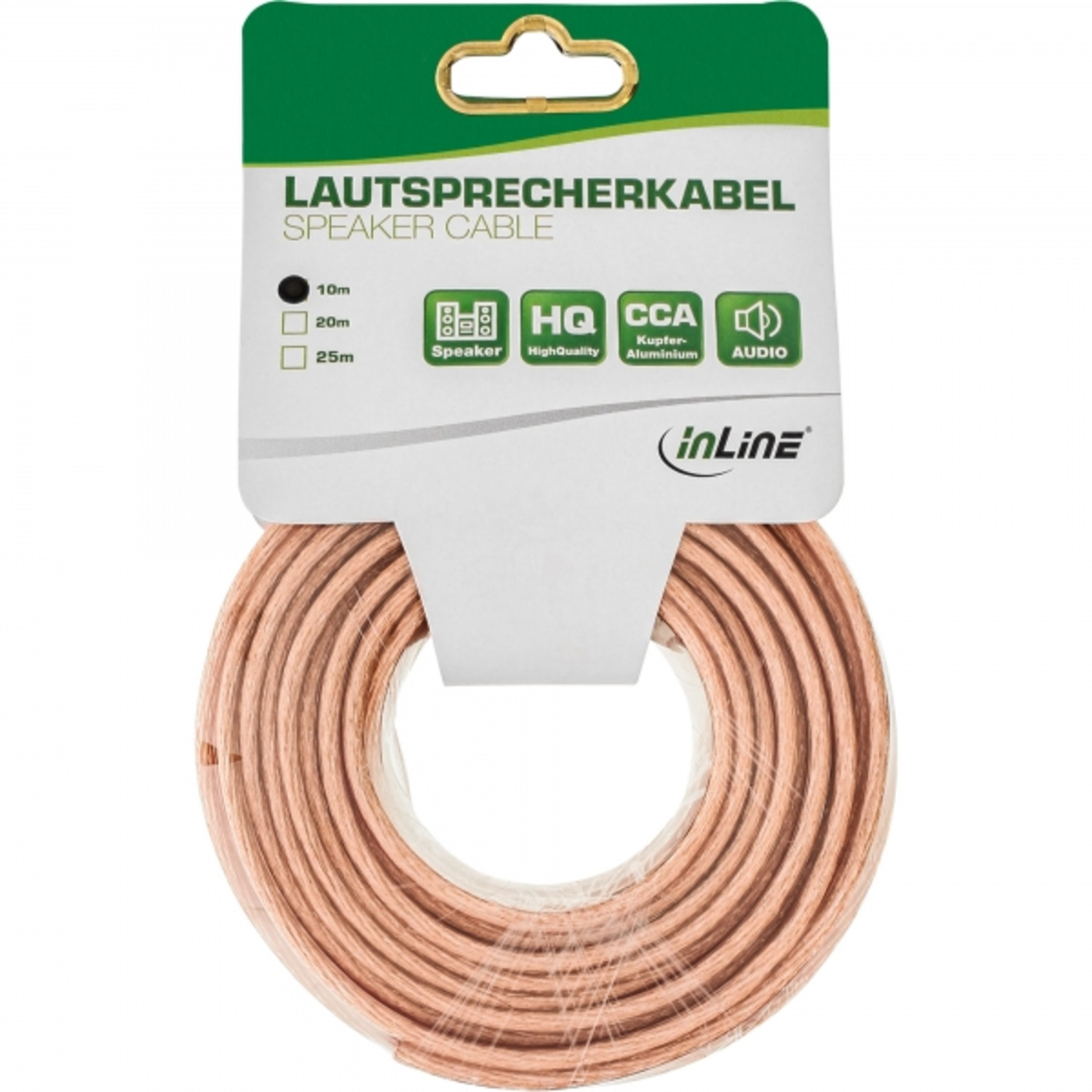 InLine Speaker Cable 2x 2.5mm CCA transparent 10m