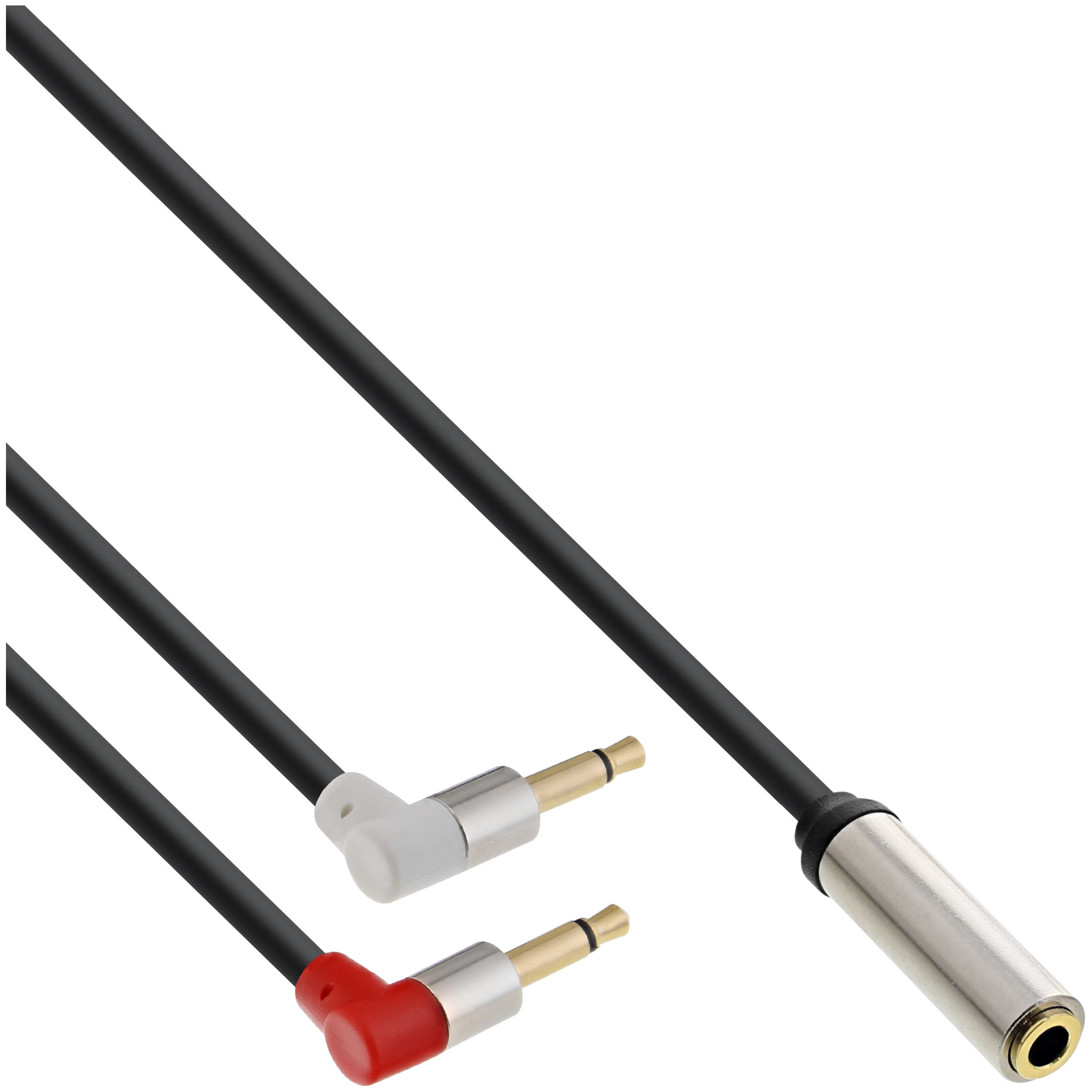 InLine Slim Audio Headh. Flying Cable Adapter 2x3 -5mm ST 3 -5mm BU 3pin 1m