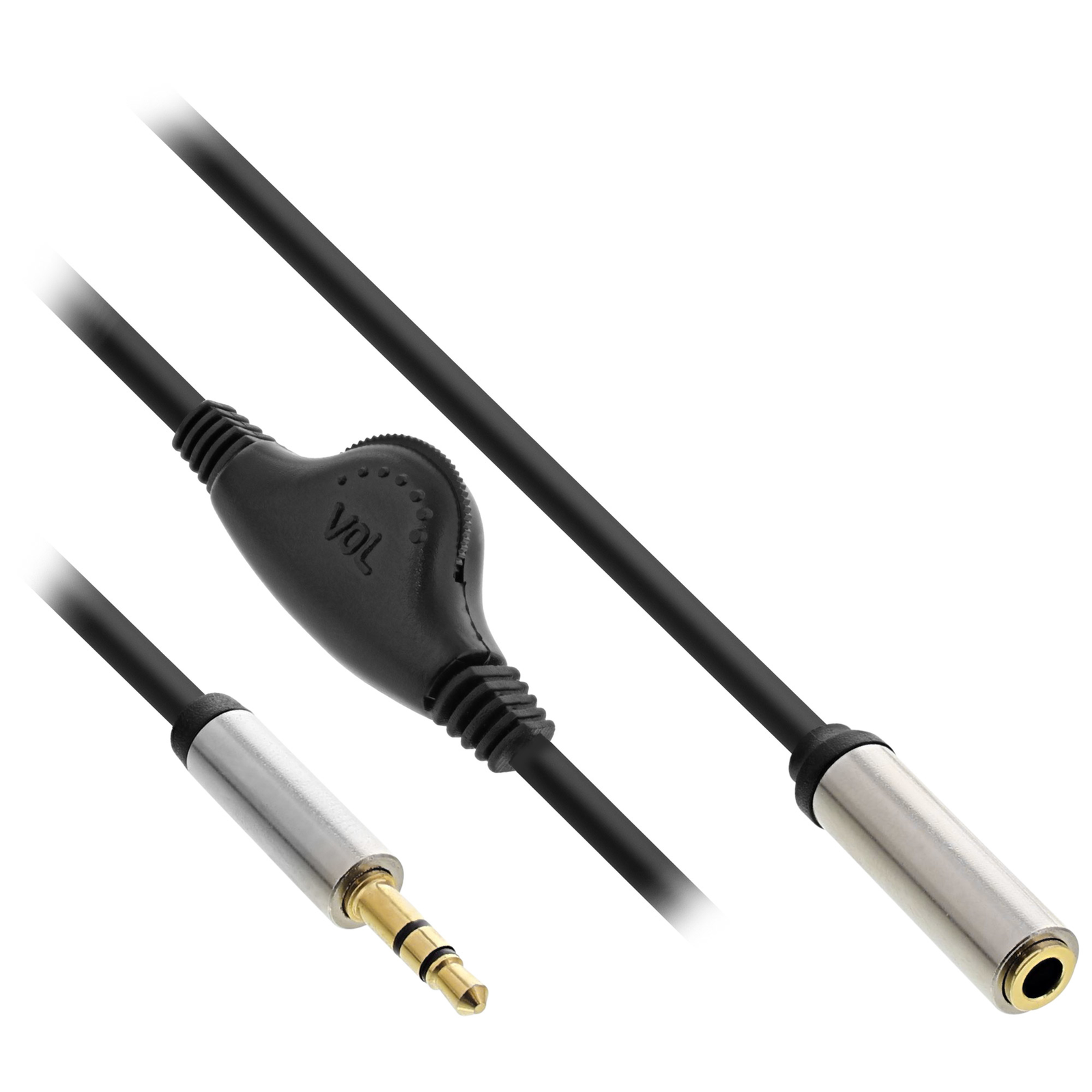 InLine Slim Audio Cable Jack 3.5mm ST BU with Volume Control 0.25m