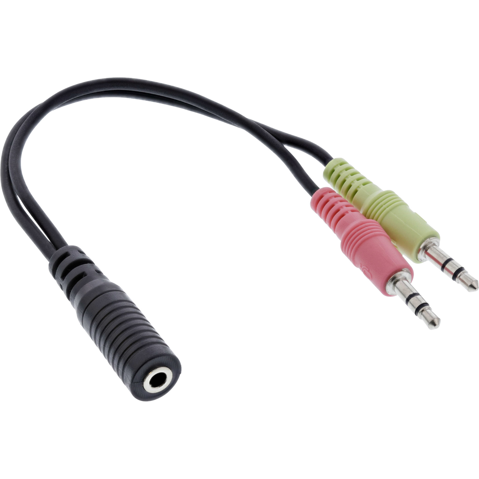 InLine Audio Headset Adapter Cable 2x 3.5mm Male to 3.5mm Female OMTP 0.15m