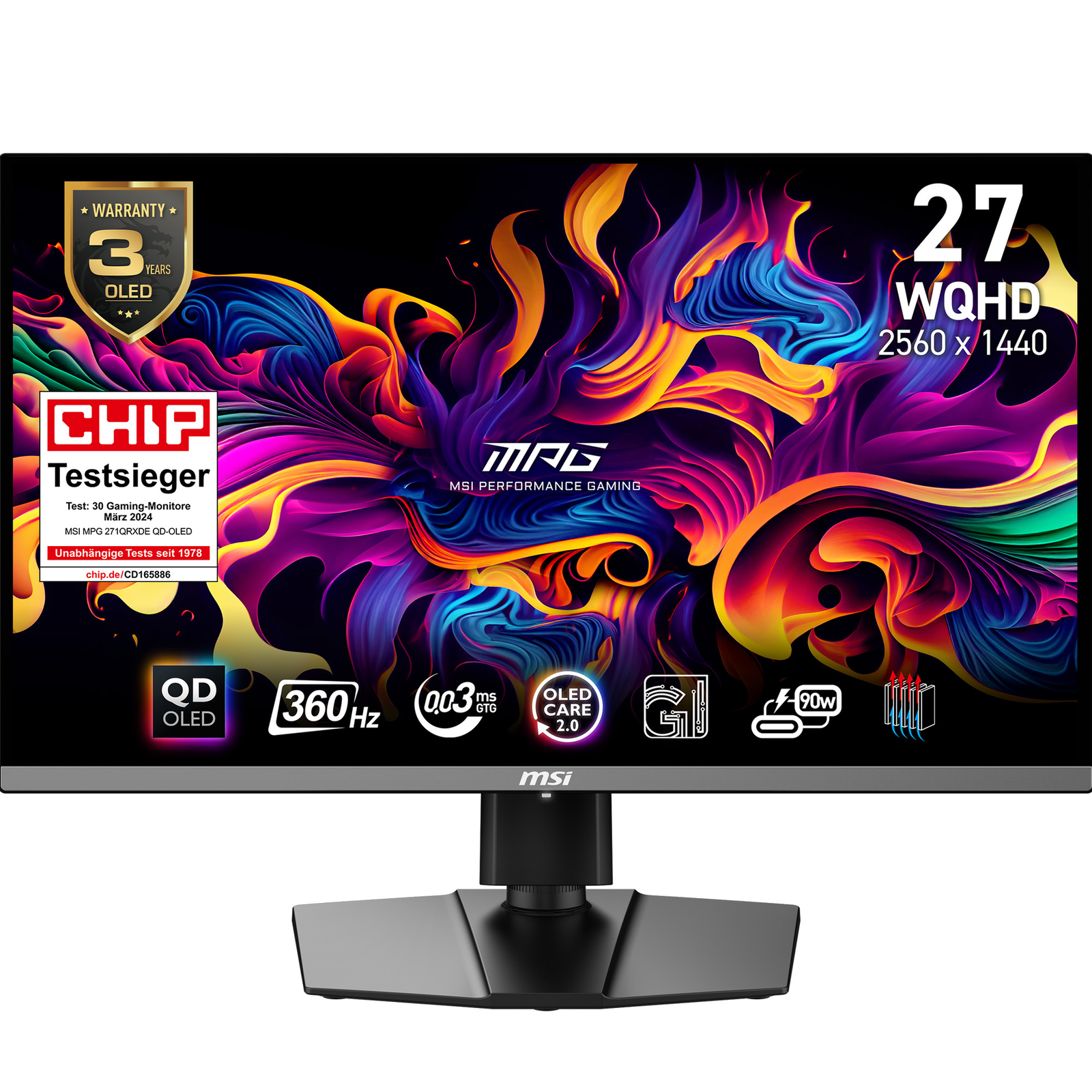 MSI MPG 271QRXDE QD-OLED OLED Monitor Gaming 67.3 Cm (26.5inch)