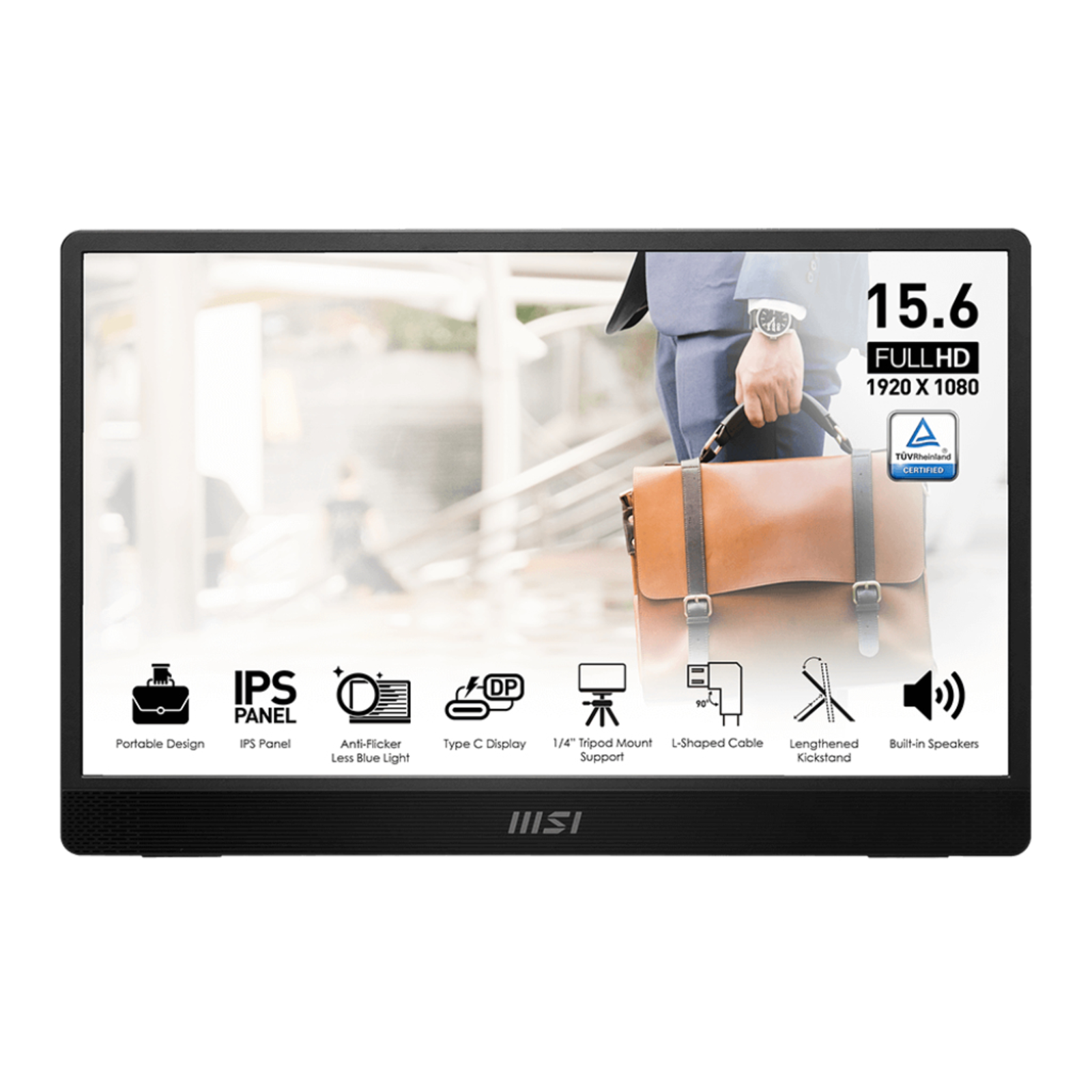 MSI PRO MP161DE E2 Mobile Monitor IPS Speakers USB-C