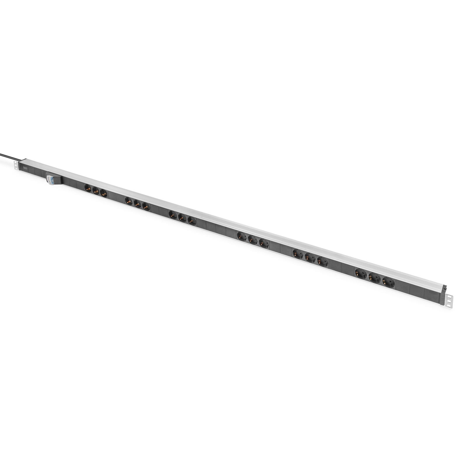 DIGITUS Power Strip with Aluminium Profile And Integrated Circuit Breaker 18-way Safety Socket