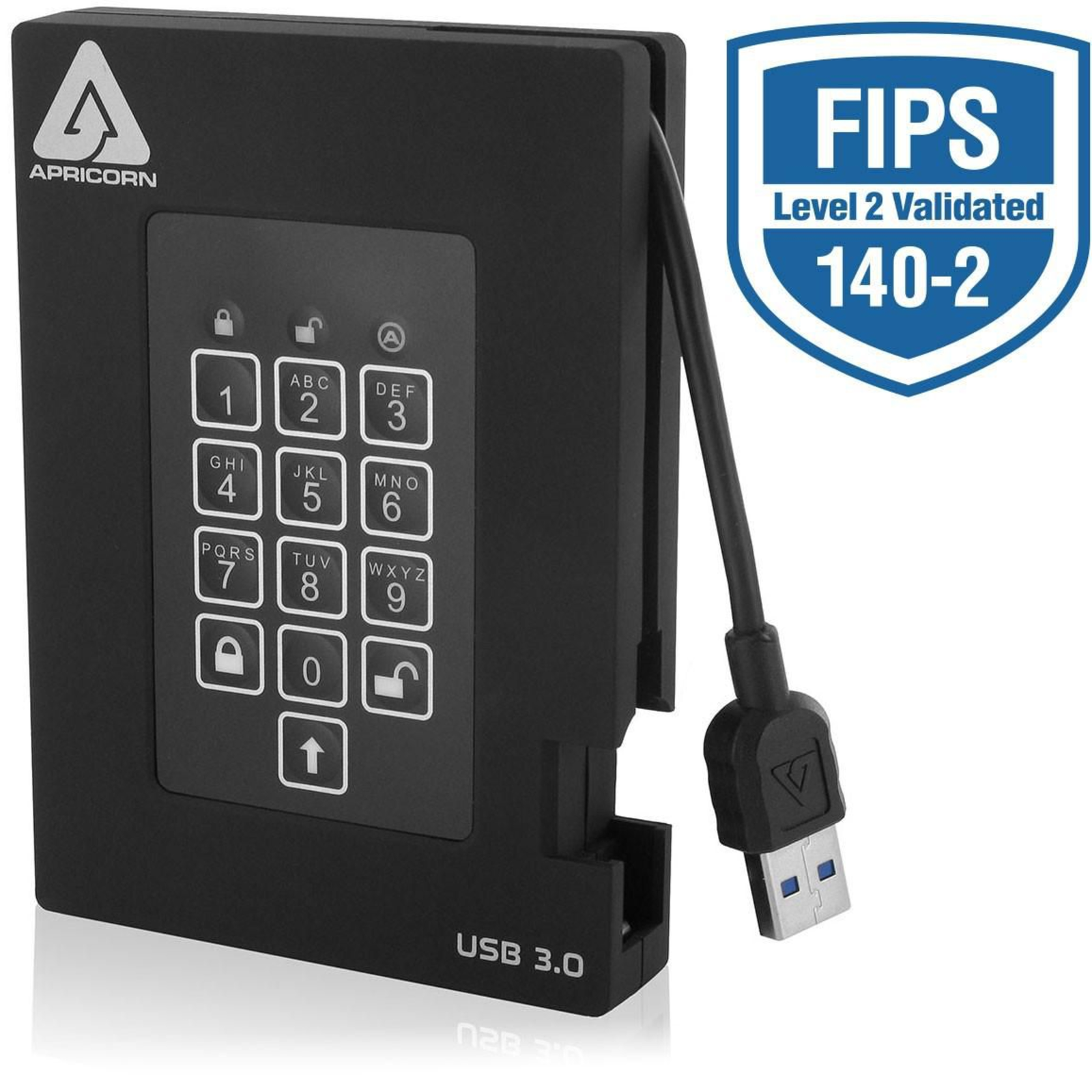 Apricorn Aegis Padlock Fortress 2 TB 3.2 Gen 1 3.1 Gen 1 5400 RPM Black