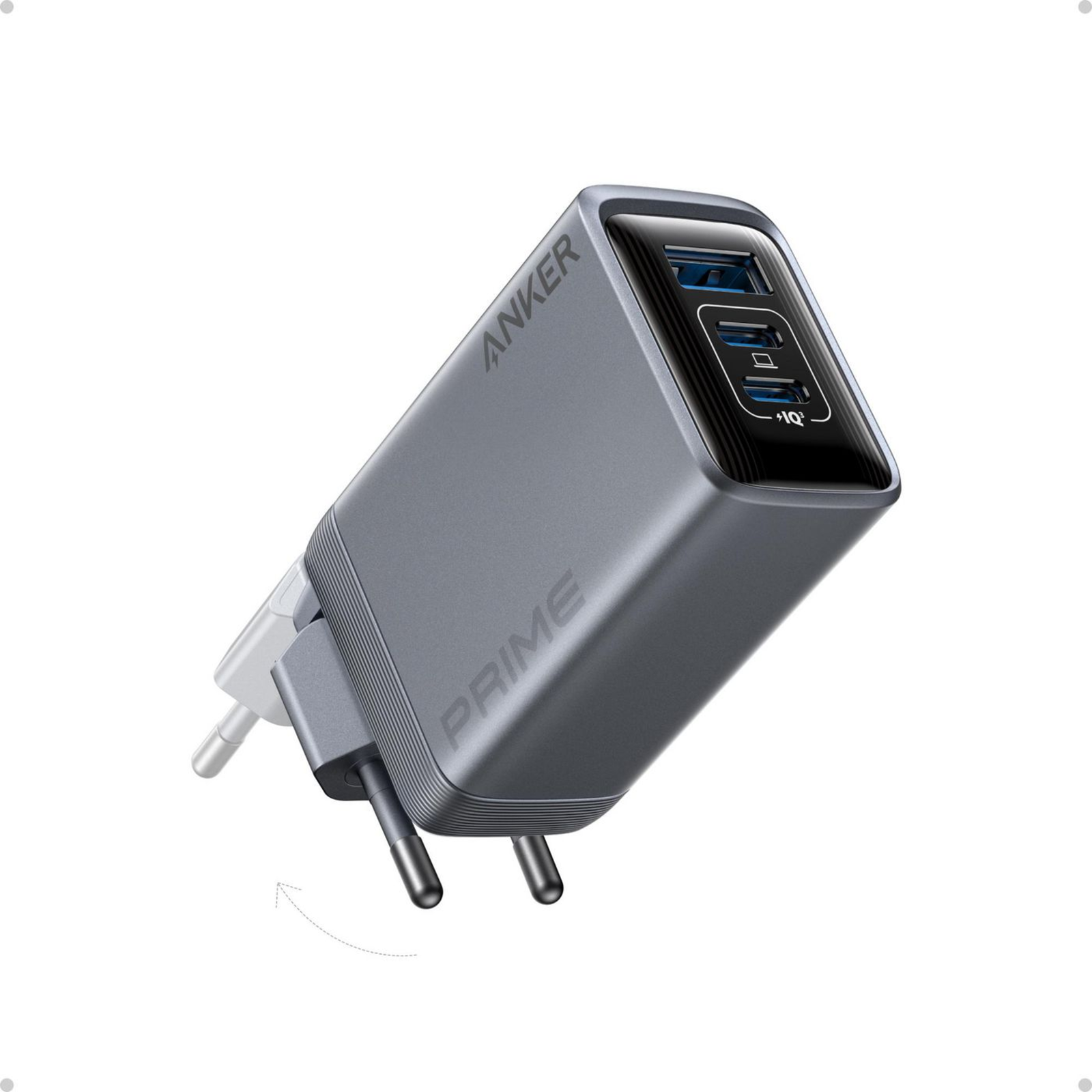 Anker Prime 100W GaN 2xUSB-C 1xUSB-A Silver Charger