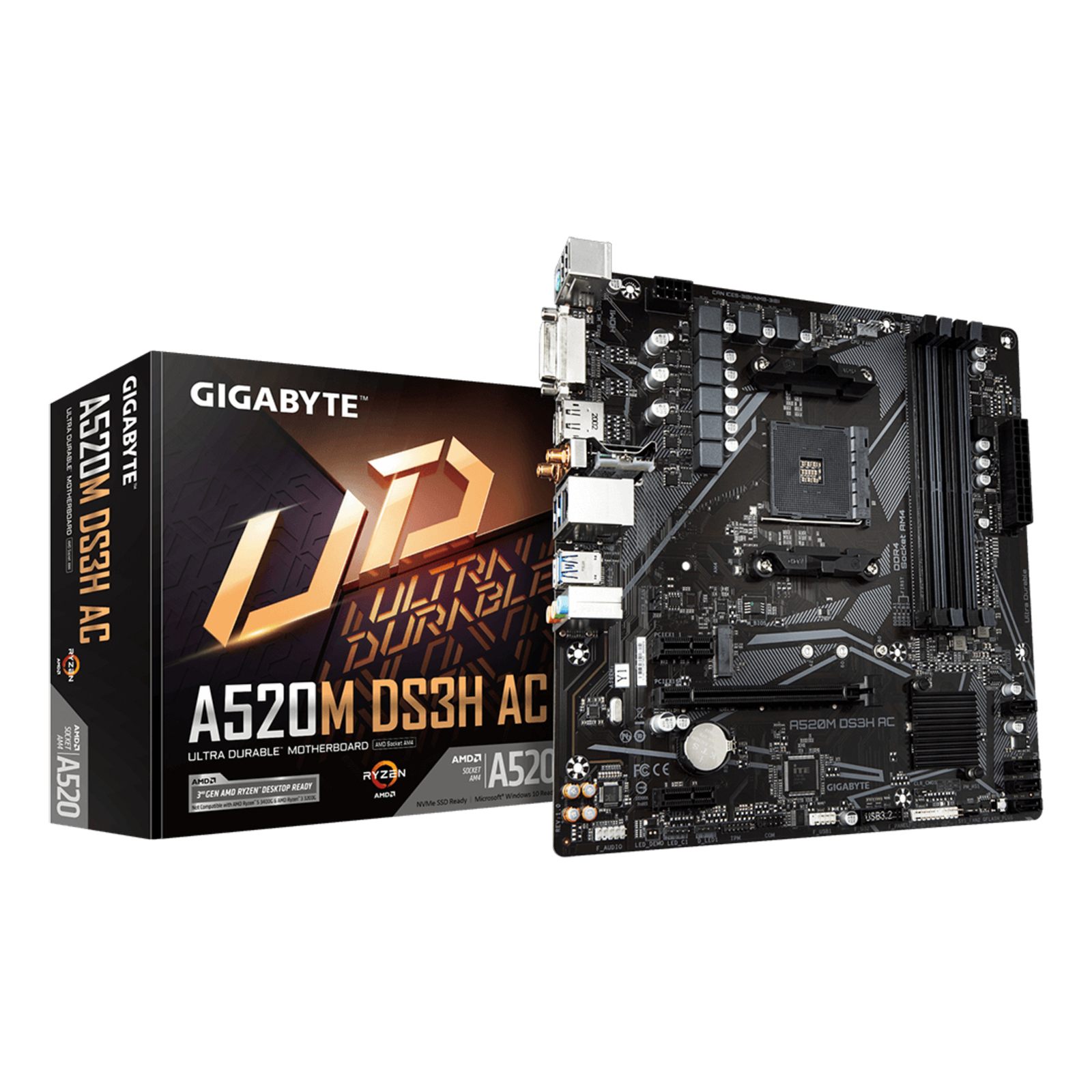 GIGABYTE MB Sc AM4 A520M DS3H AC