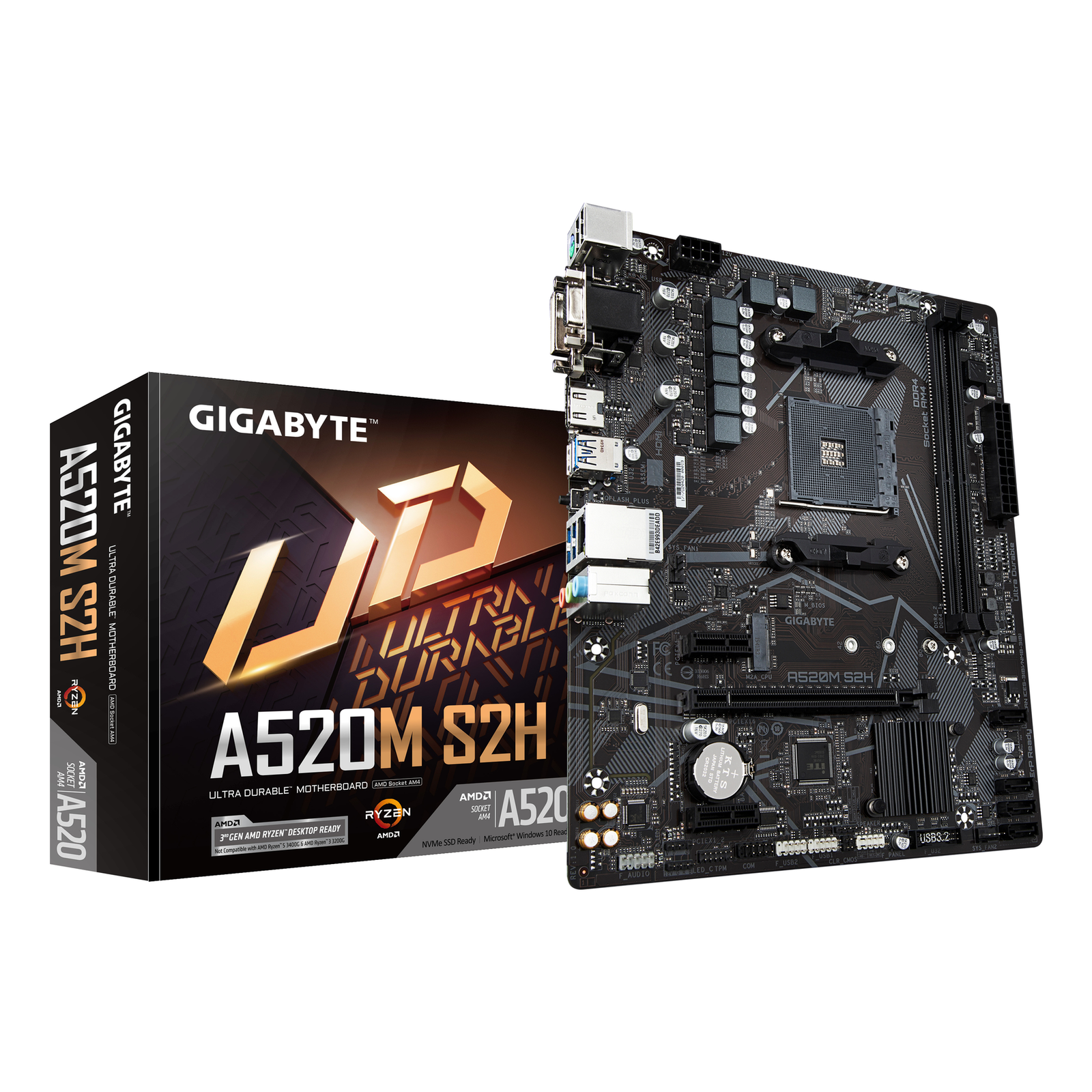 GIGABYTE A520M S2H A520,AM4,mATX,DDR4