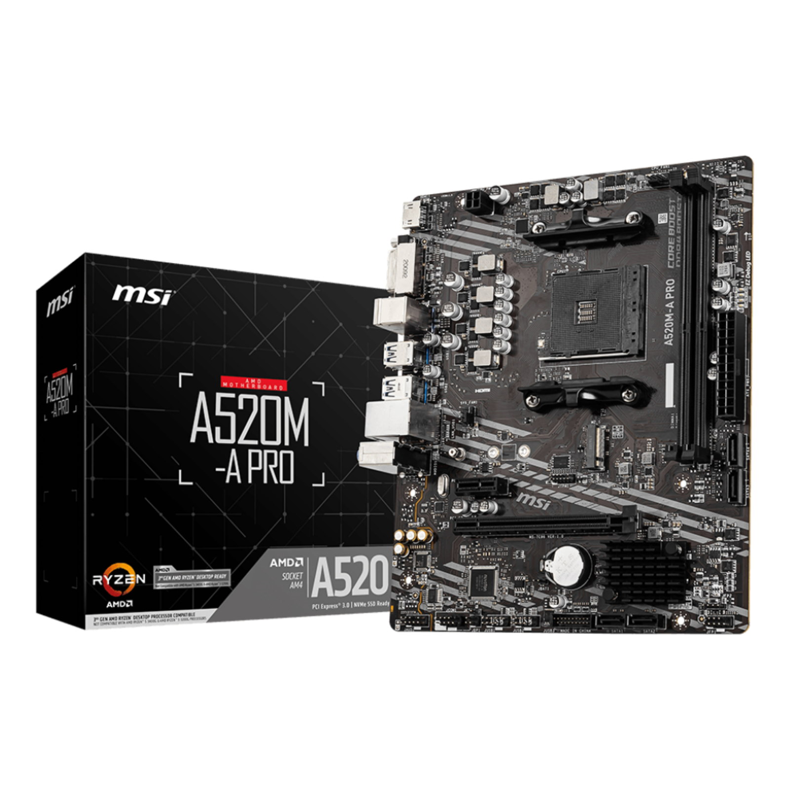 MSI A520M-A PRO Micro-ATX AM4 AMD A520