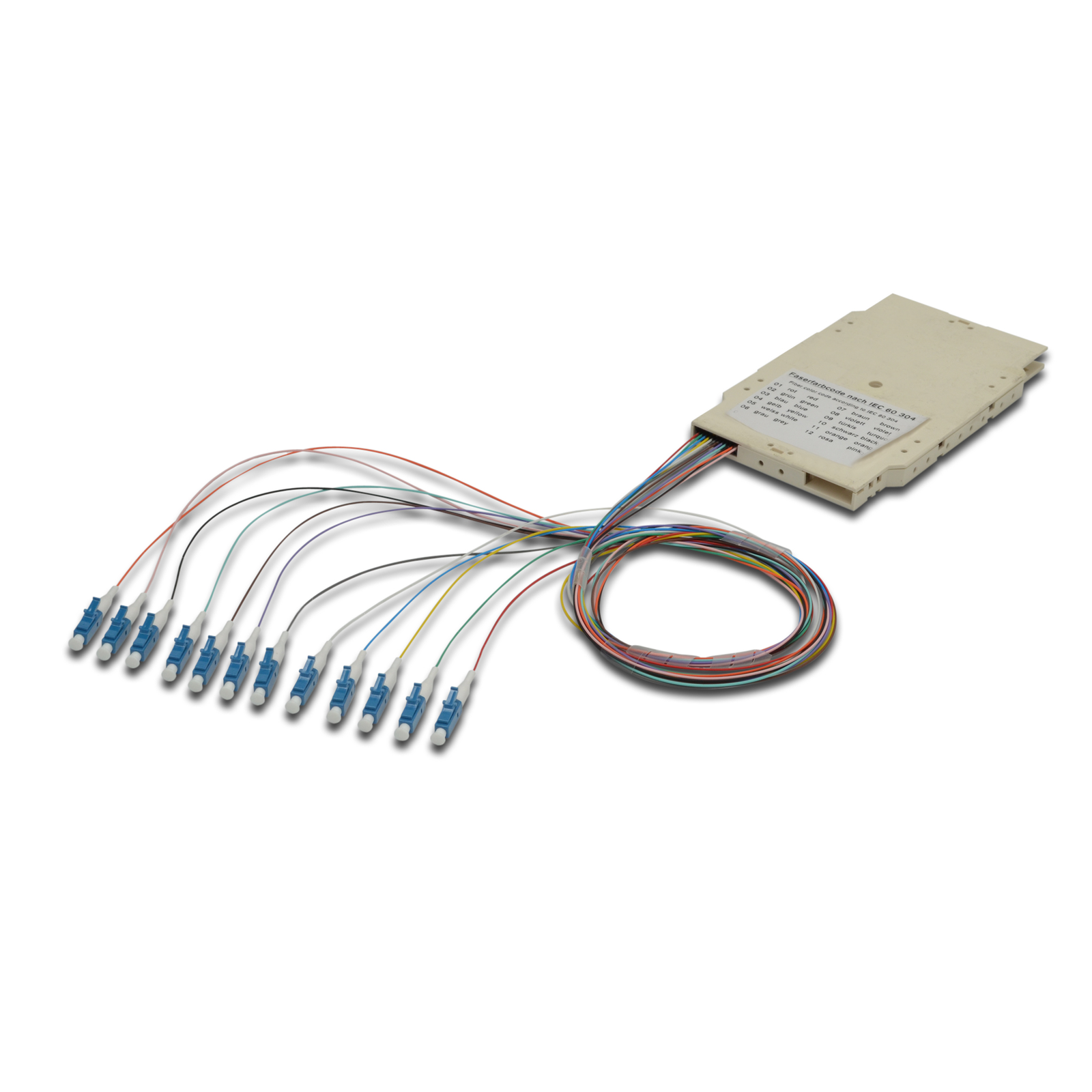 Digitus Splice Cassette with 12 Pigtails Pre-assembled LC OM4