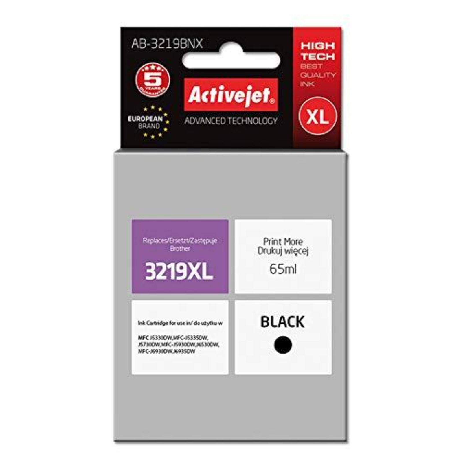 Activejet AB-3219BNX Ink (replacement Bredher LC3219Bk XL Supreme 65 Ml Black)