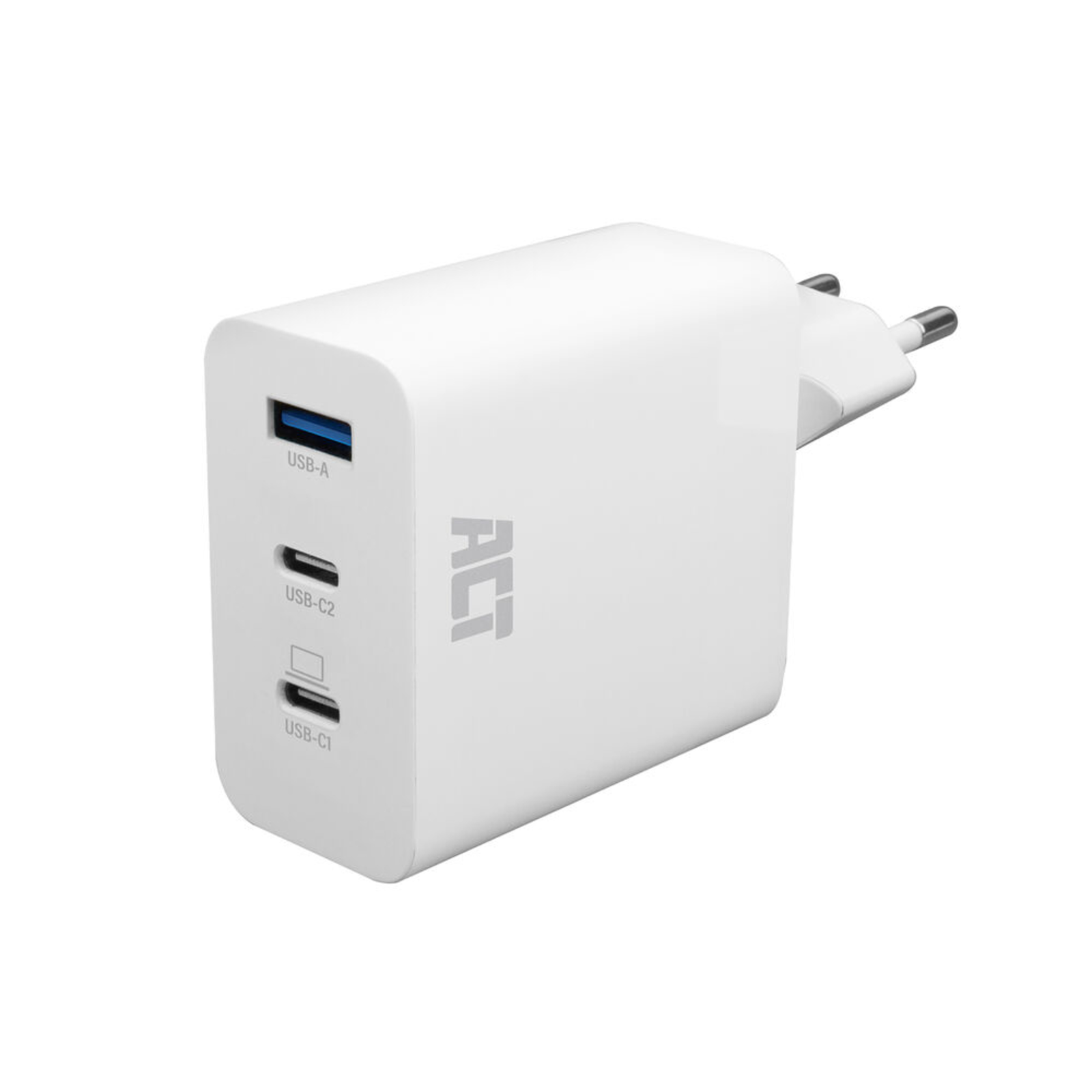 ACT USB-C/USB-A Charger 3-port with PPS QuickCharge And GanFast 65 Watts