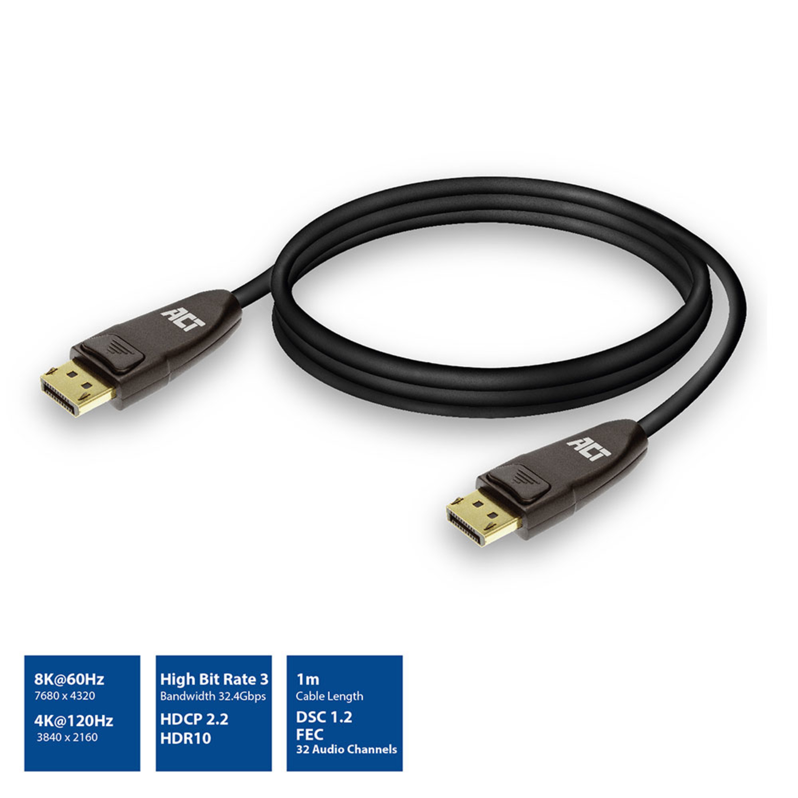 ACT AC4071 DisplayPort Cable 1 M Black