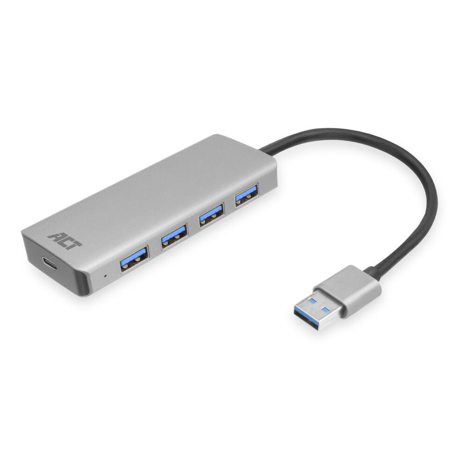ACT AC6121 Interface Hub USB 3.2 Gen 1 (3.1 Gen 1) Type-A 5000 Mbit/s Aluminium