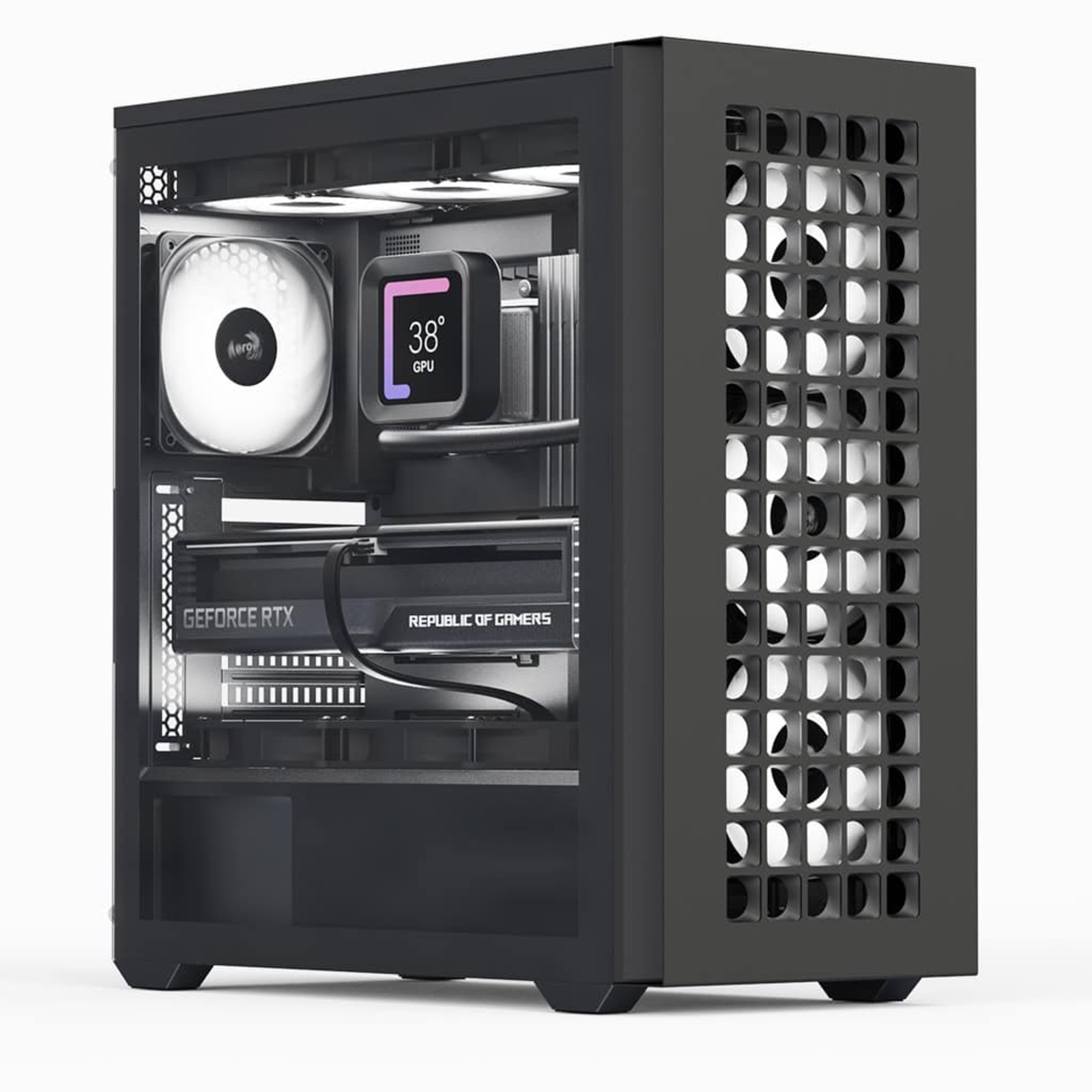 AeroCool Geh Midi D502A-G-BK-v1 B/Mesh/ATX