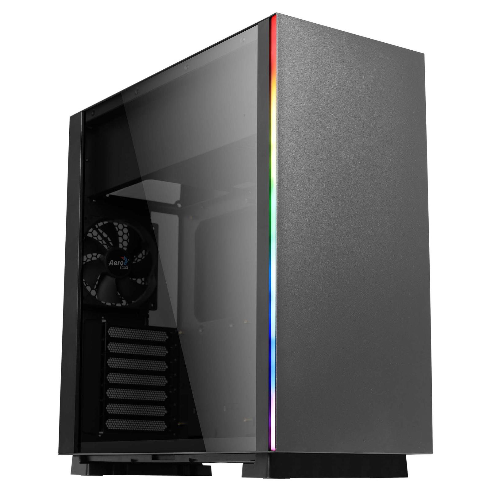 AeroCool ATX GLO RGB MID-TOWER Case with GLASS PANEL (BLACK)