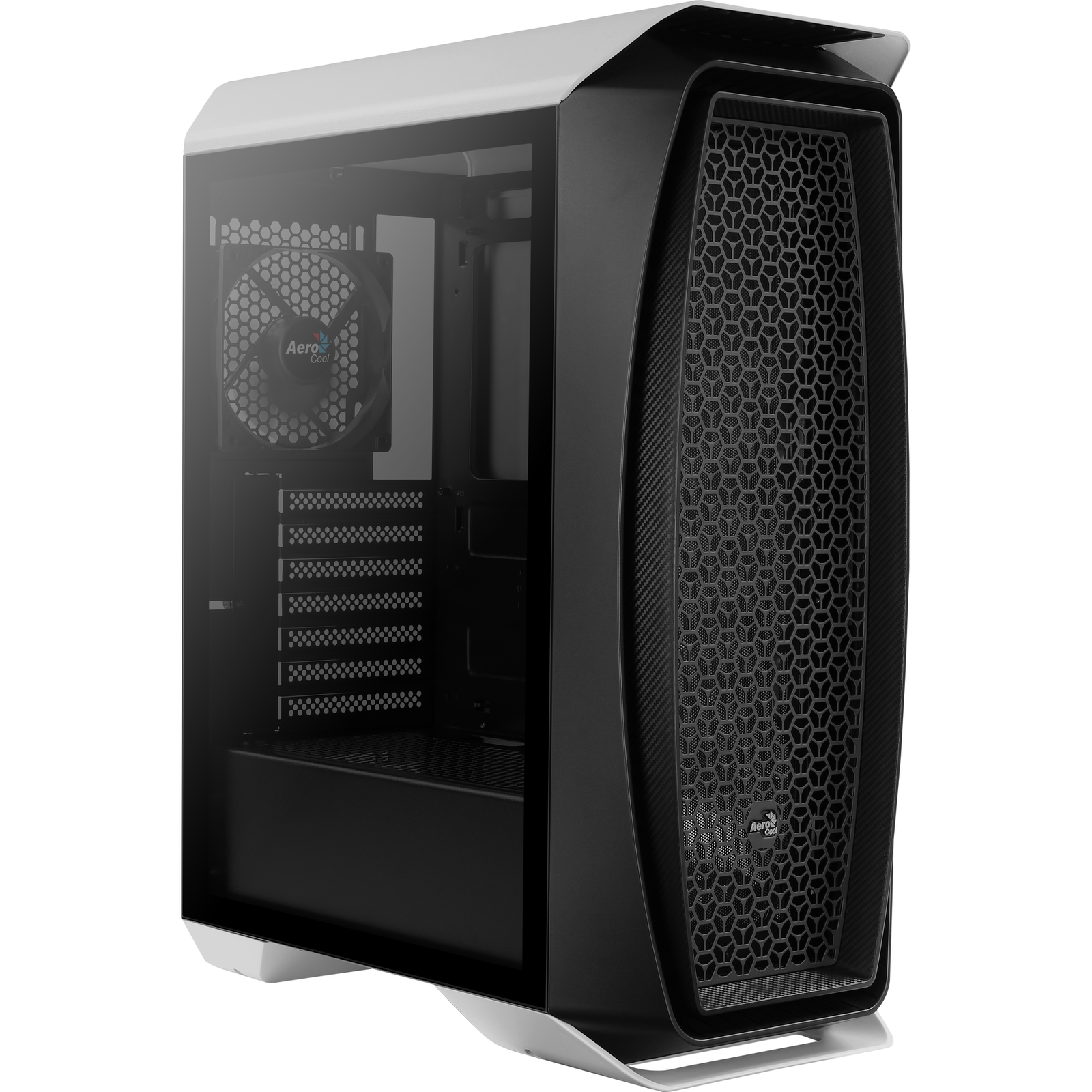 AeroCool ATX AERO ONE MID-TOWER Case with GLASS PANEL (WHITE/BLACK)