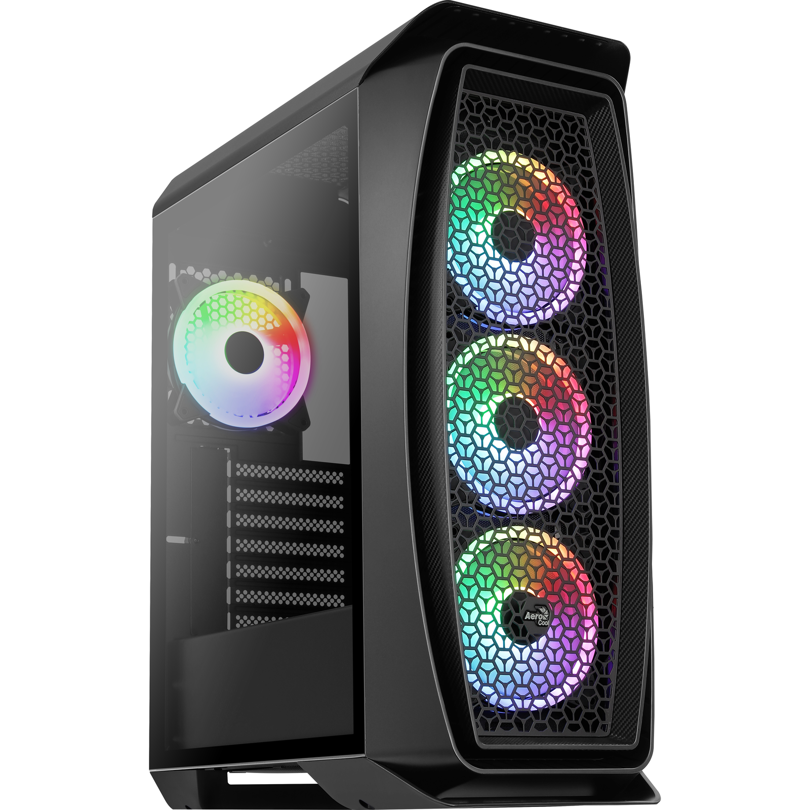 AeroCool ATX AERO ONE DUO RGB MID-TOWER Case with GLASS PANEL (BLACK)