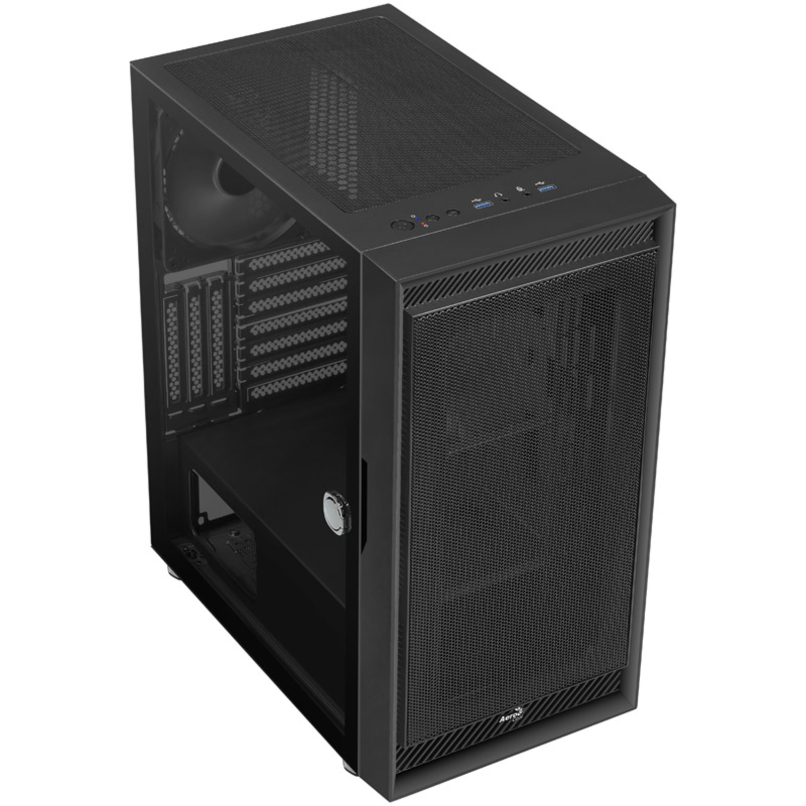 AeroCool Graphite-G-BK-v1 Black Tempered Glass Side Panel
