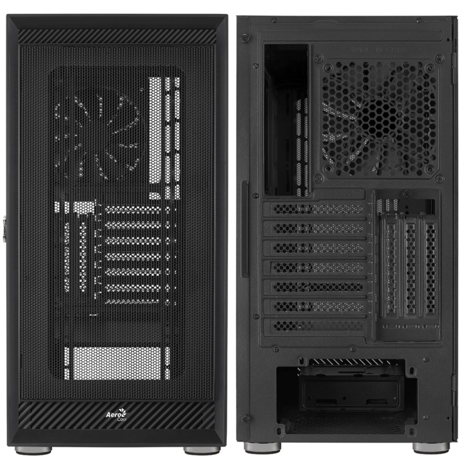 AeroCool Graphite-G-BK-v1 Black Tempered Glass Side Panel