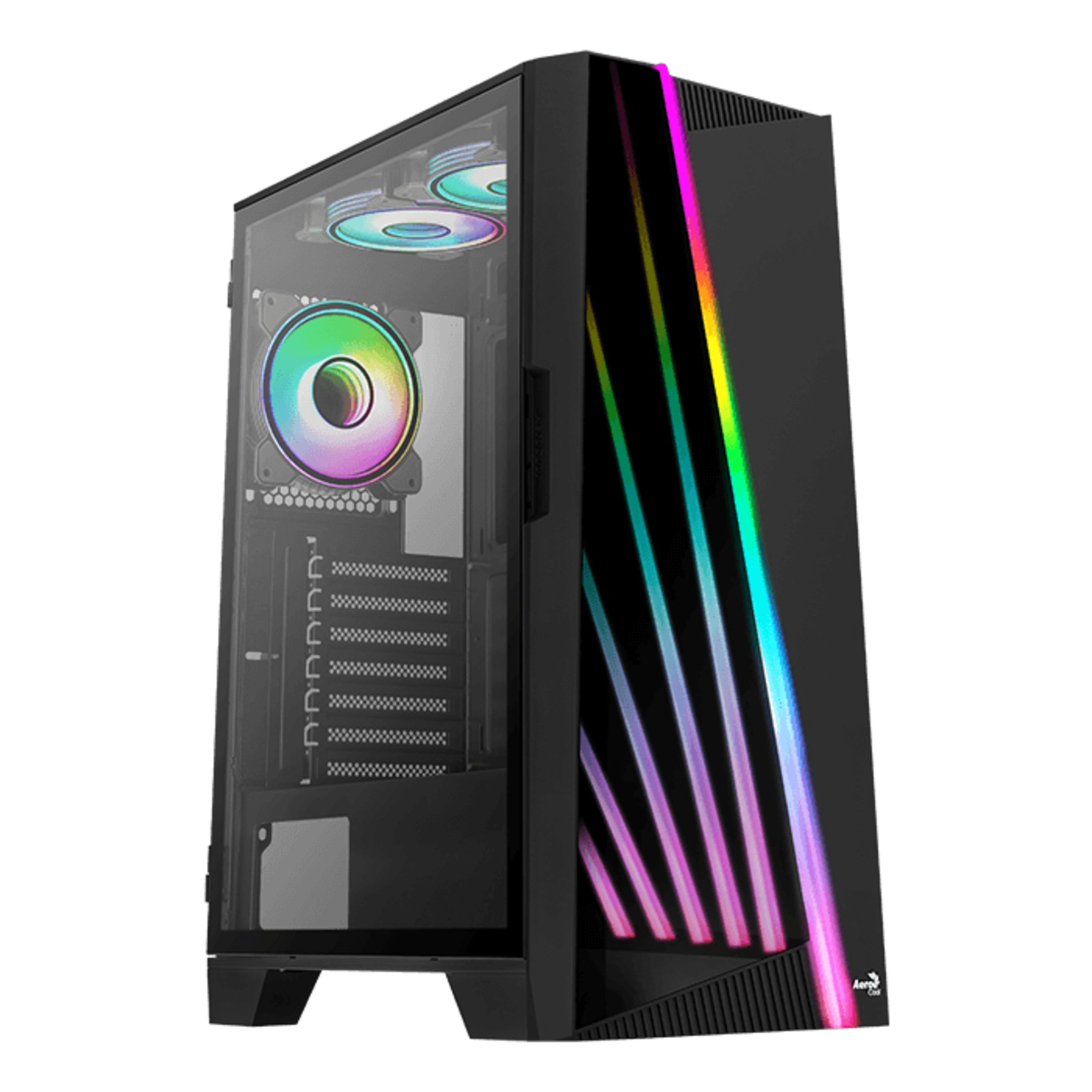 AeroCool ATX MIRAGE V2 RGB MID-TOWER Case with GLASS PANEL (BLACK)