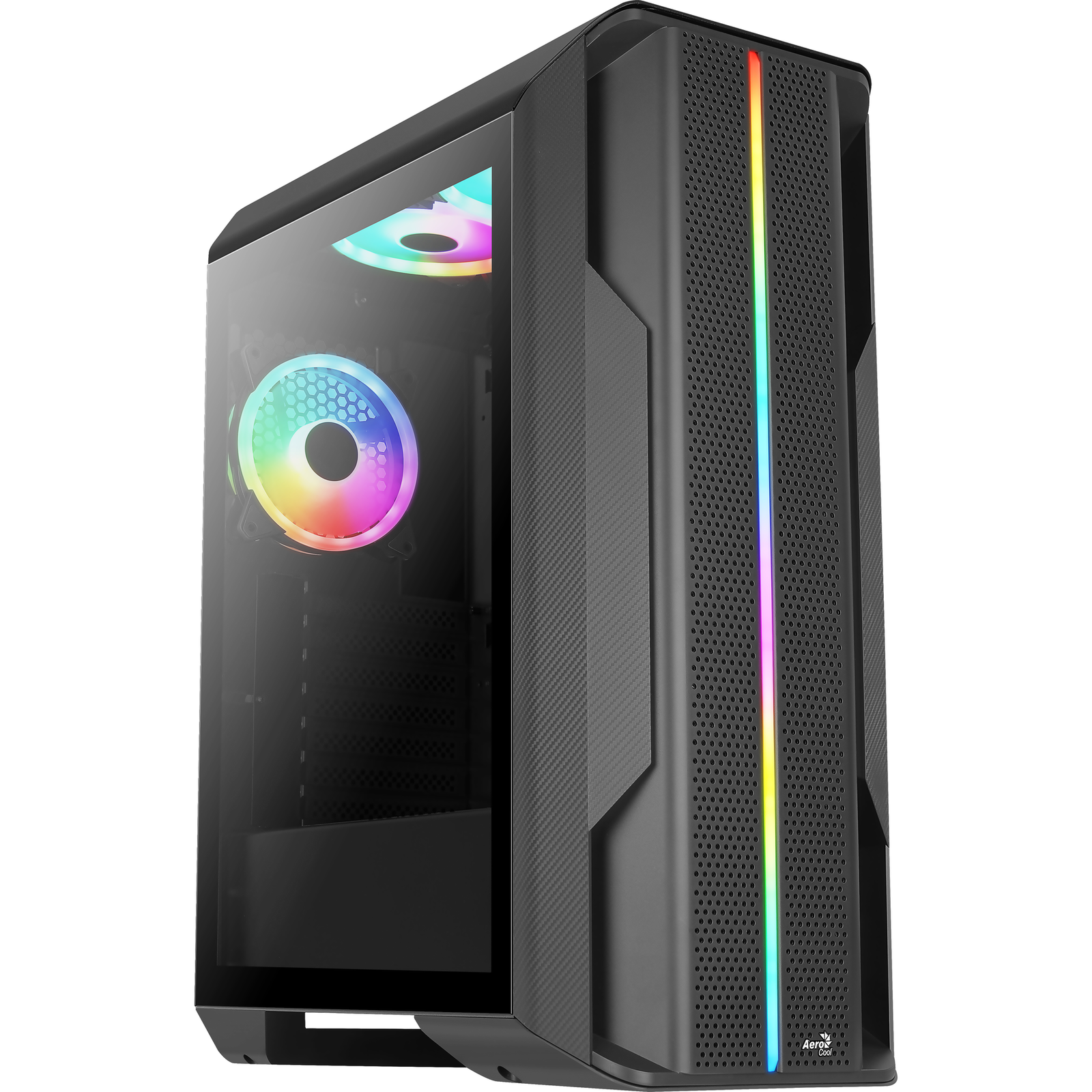 AeroCool Splinter Duo-G-BK-v1 Black Tempered Glass