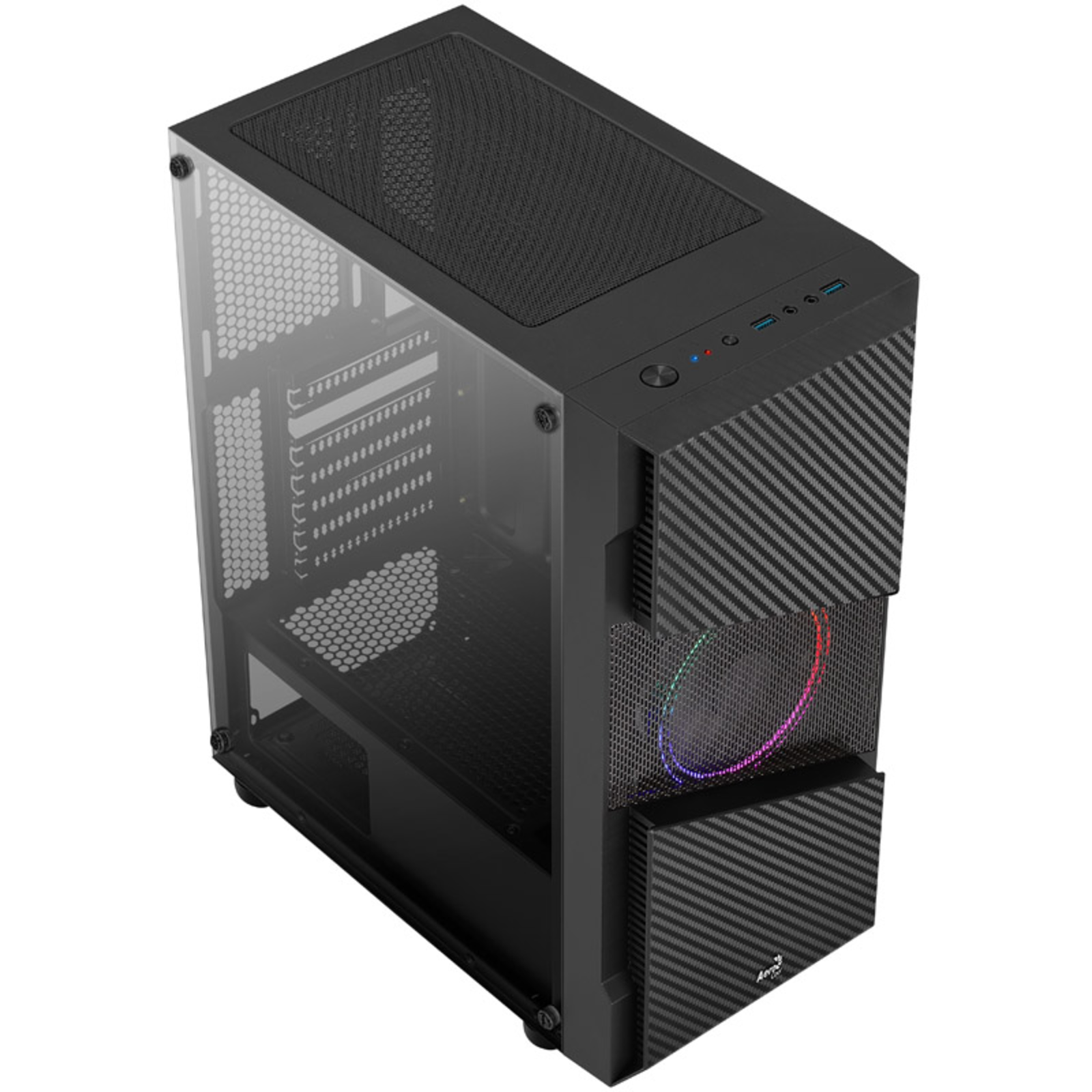 AeroCool Menace Saturn FRGB Midi-Tower Tempered Glass Black