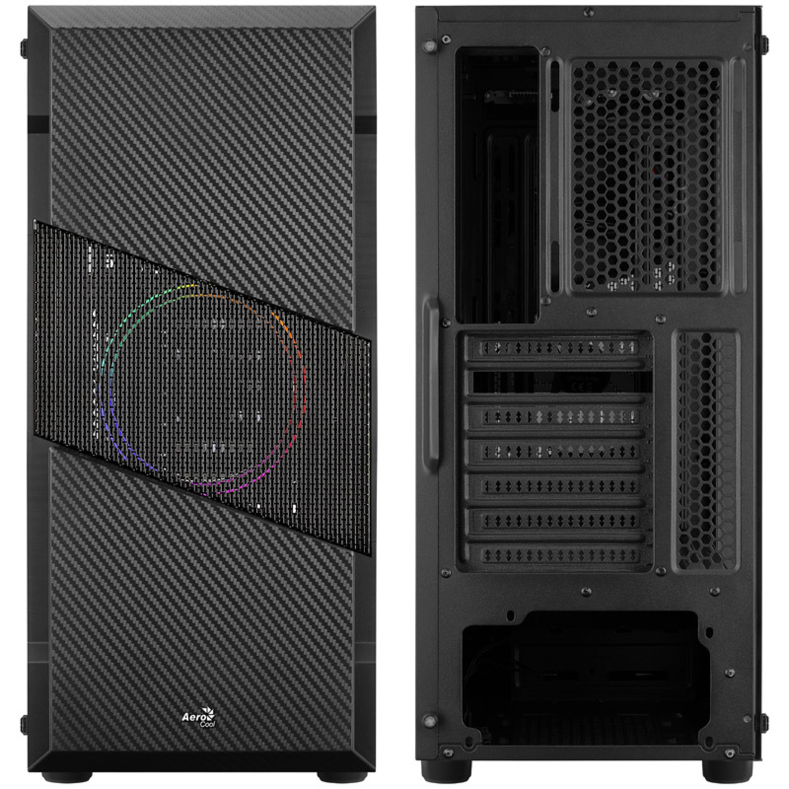 AeroCool Menace Saturn FRGB Midi-Tower Tempered Glass Black
