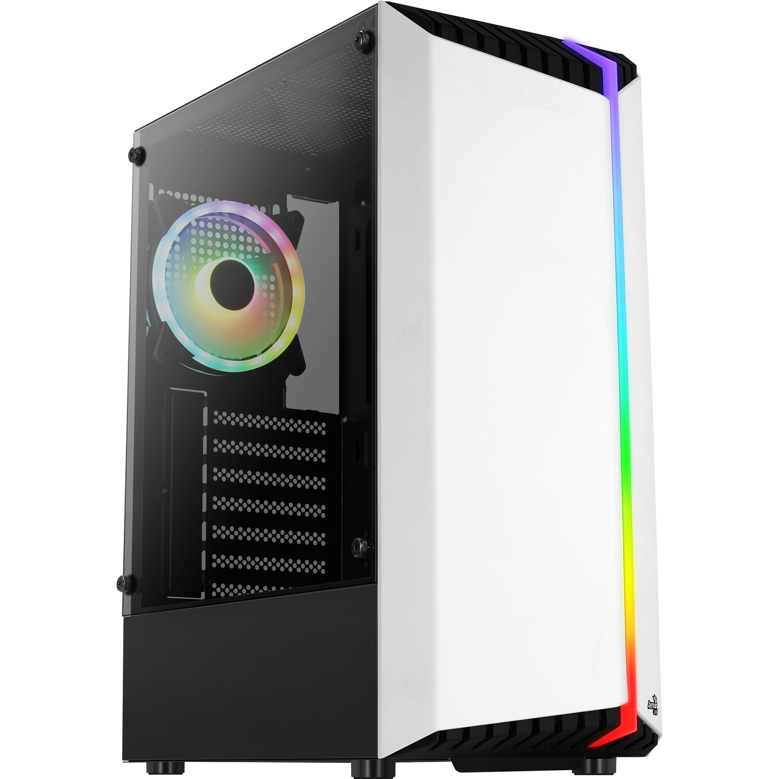 AeroCool Bionic V2 Midi-Tower RGB Tempered Glass Black/white