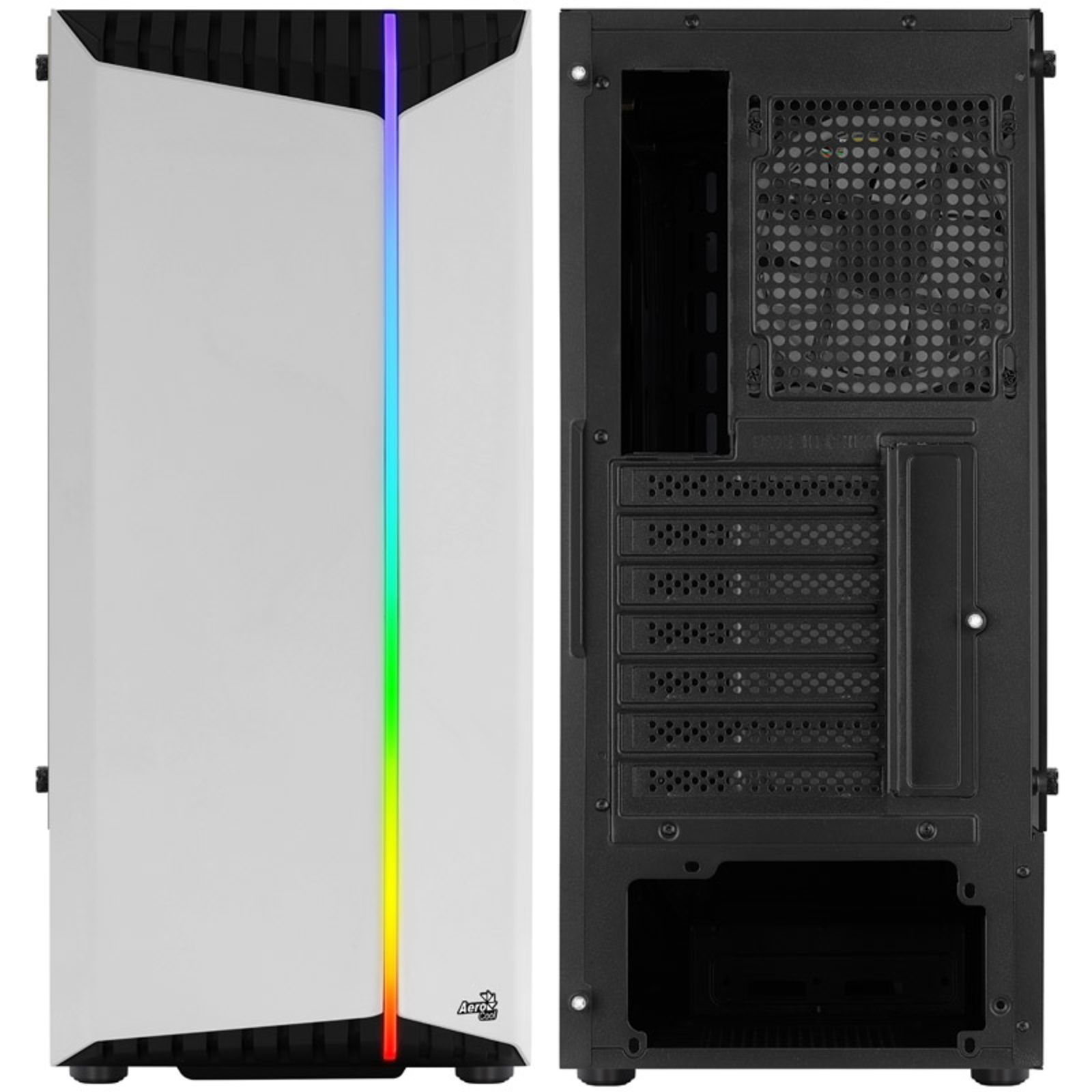 AeroCool Bionic V2 Midi-Tower RGB Tempered Glass Black/white