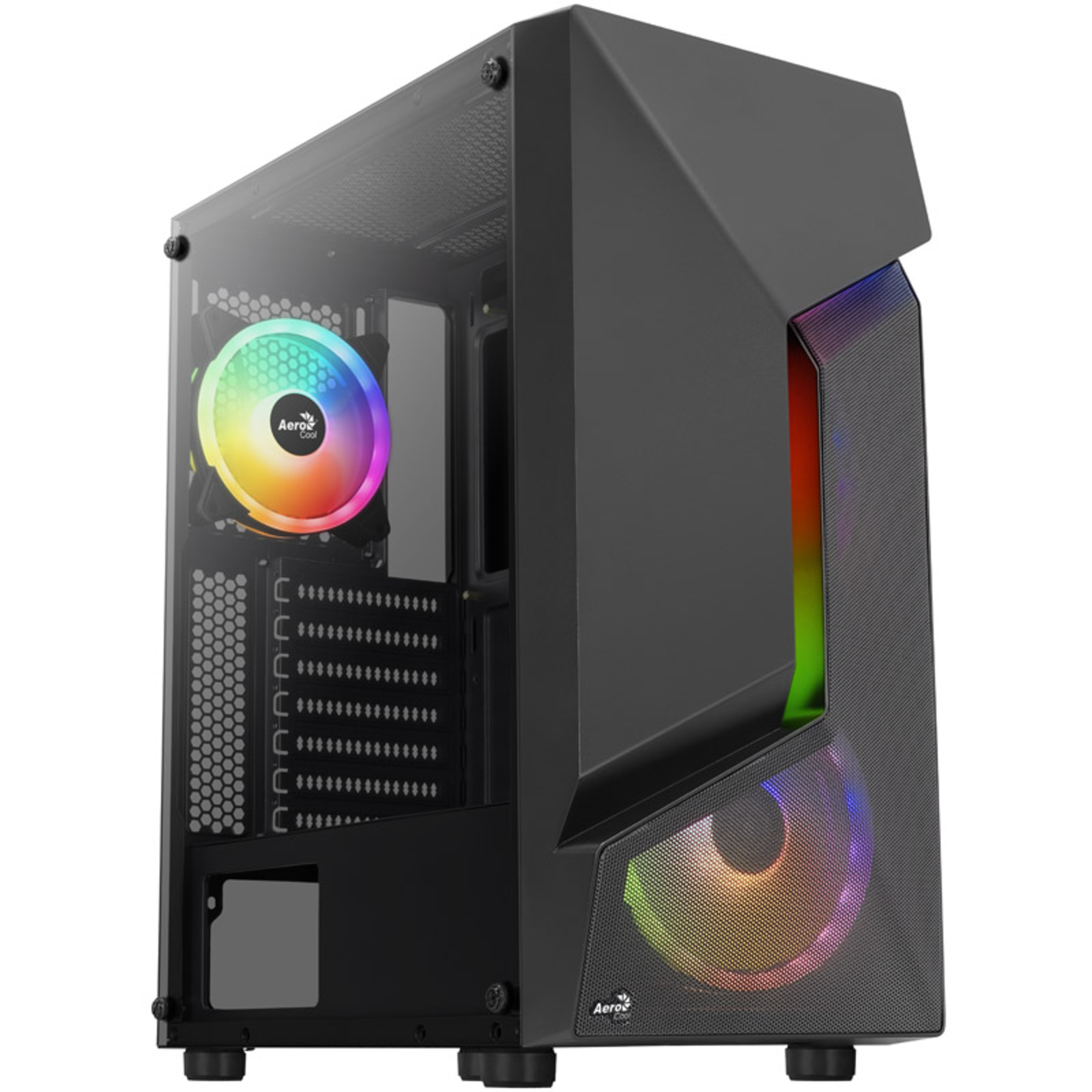 AeroCool Scape-G-BK-v2 Midi-Tower Tempered Glass FRGB Black