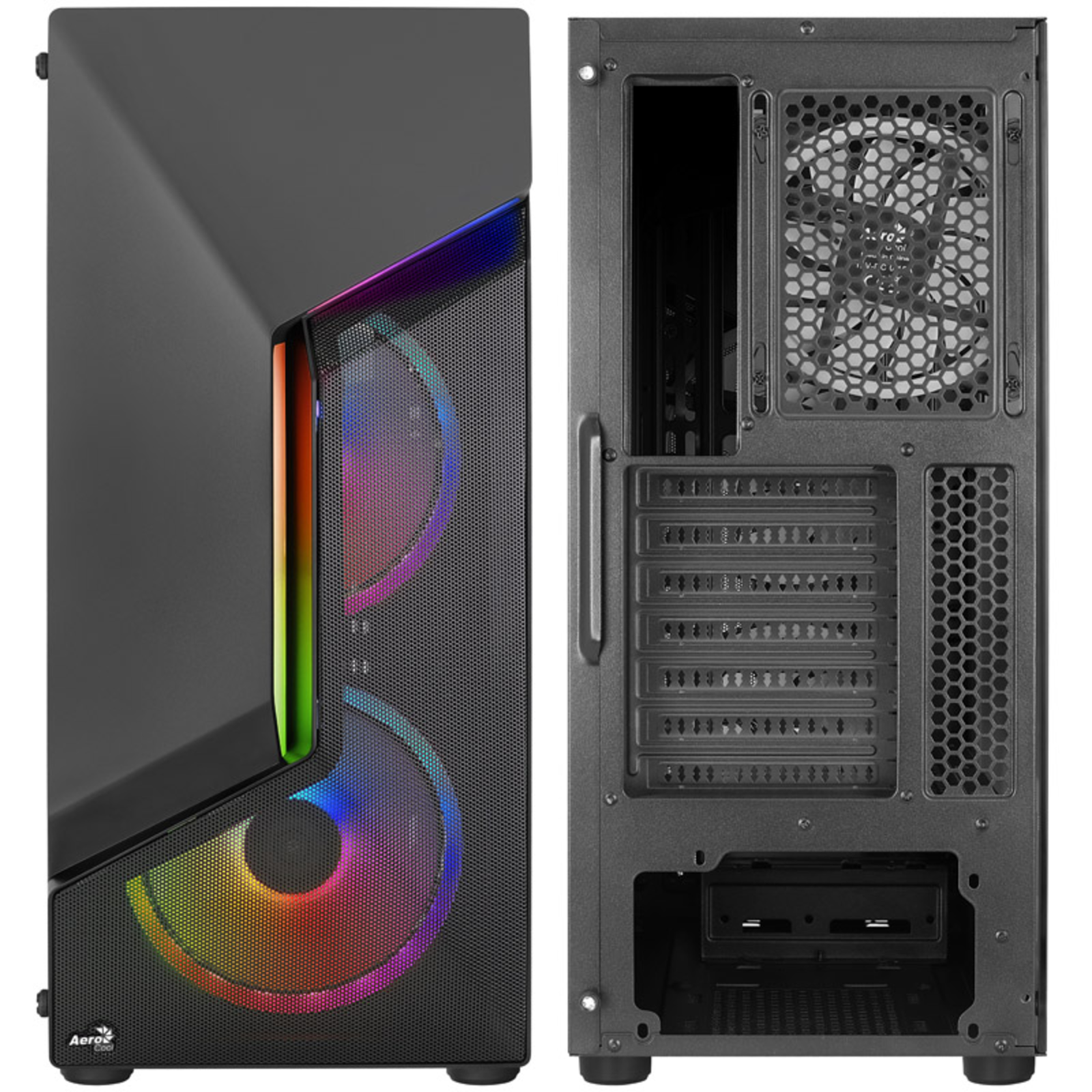 AeroCool Scape-G-BK-v2 Midi-Tower Tempered Glass FRGB Black