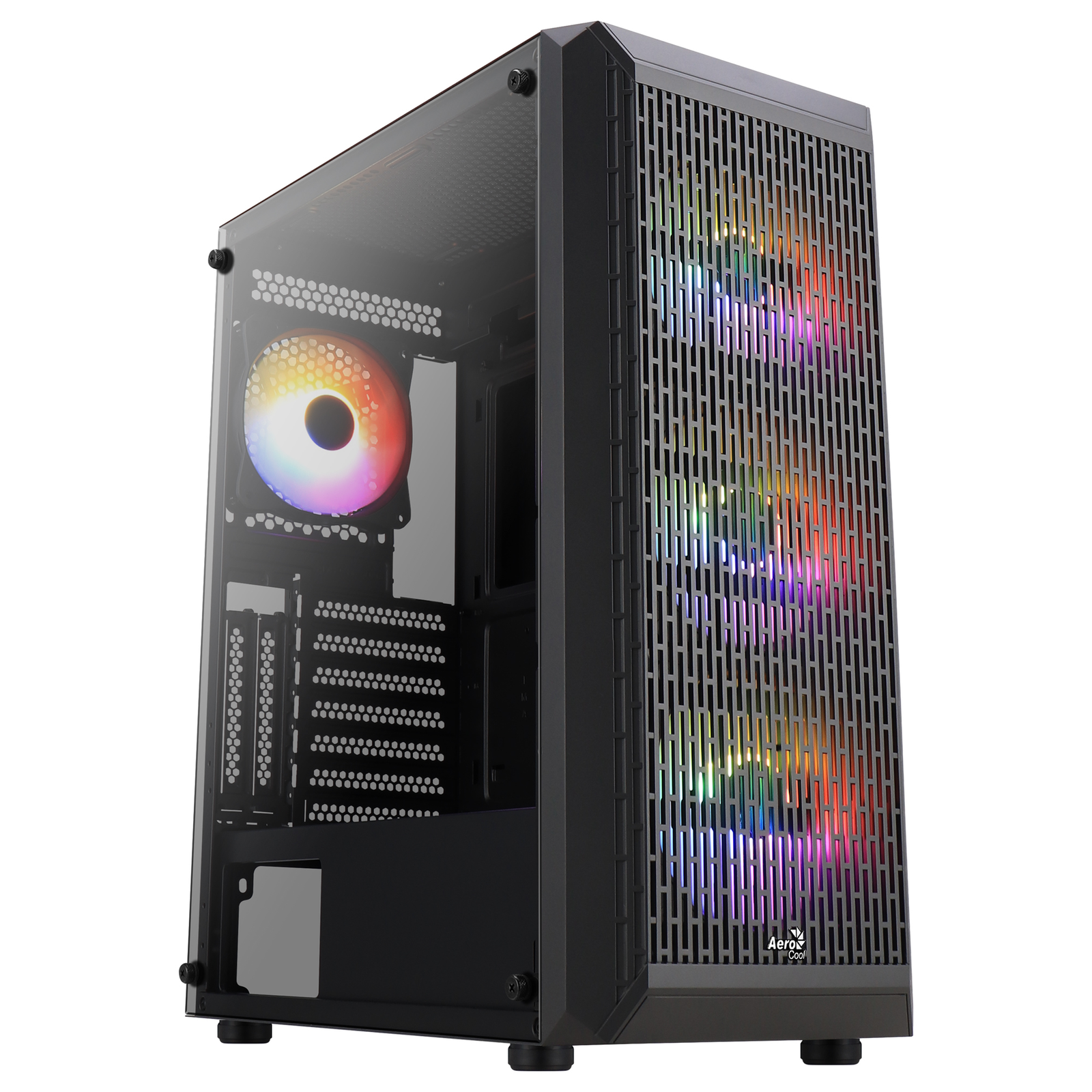 AeroCool Beam-G-BK-v2 Midi-Tower Tempered Glass Black