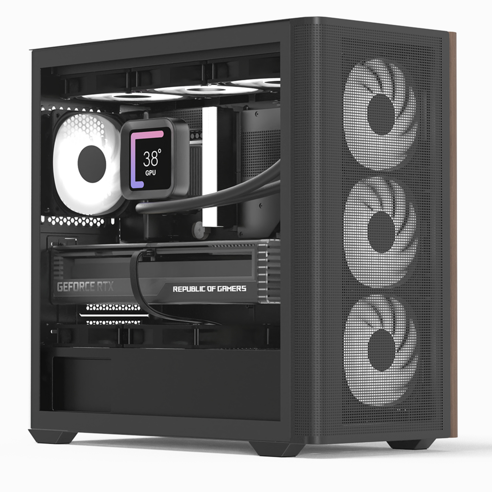 AeroCool Geh Mini D301A-G-BK-v2 B/Wood/Micro-ATX
