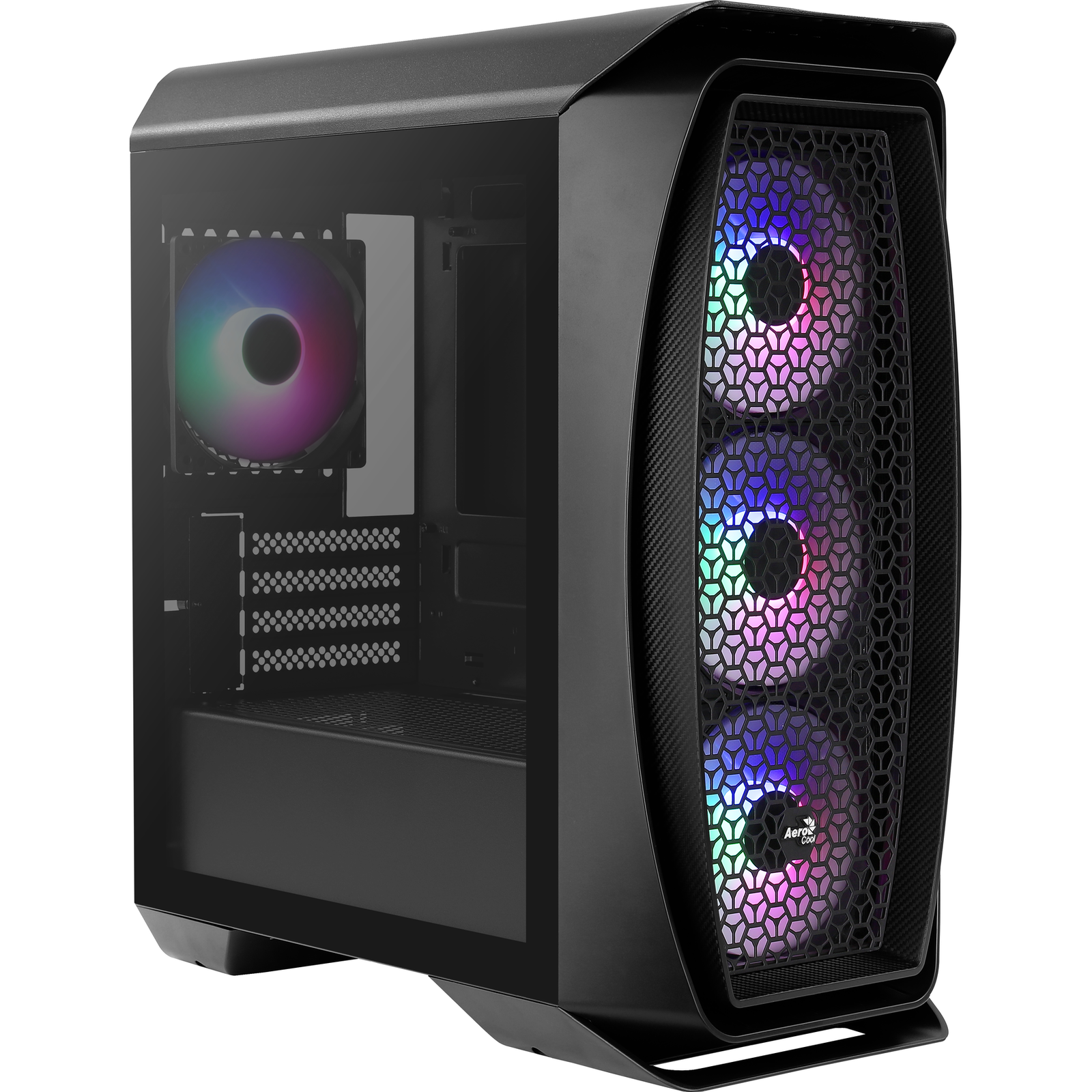 AeroCool MICRO ATX AERO ONE MINI FROST RGB MINI TOWER Case with GLASS PANEL (BLACK)