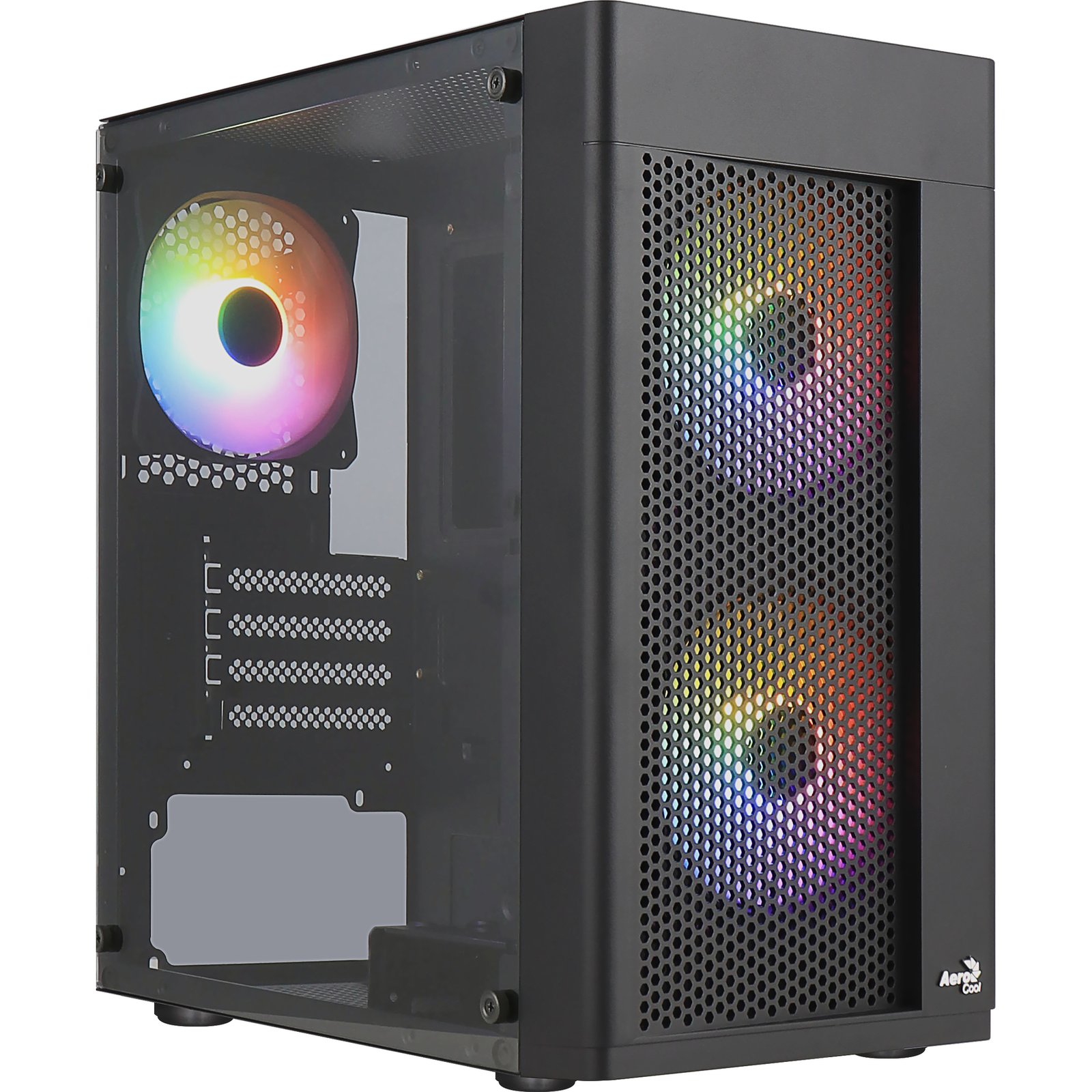 AeroCool Hexform-G-BK-v2 Midi-Tower Tempered Glass Black