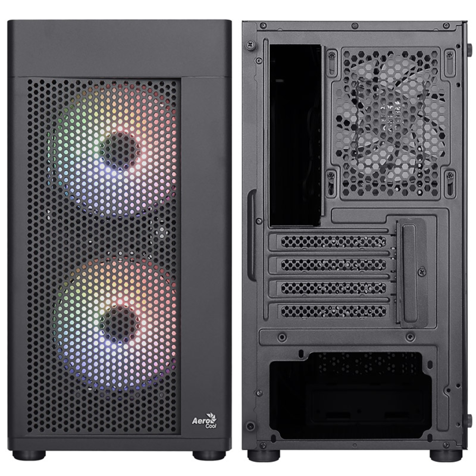 AeroCool Hexform-G-BK-v2 Midi-Tower Tempered Glass Black