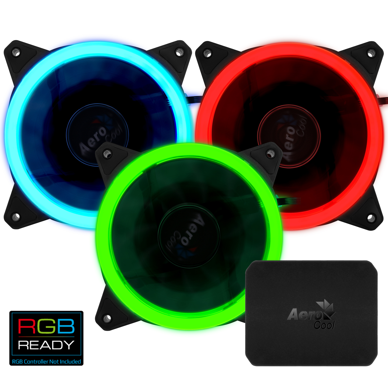 AeroCool Set of 3 REV RGB PRO 12CM Case FANS (BLACK)