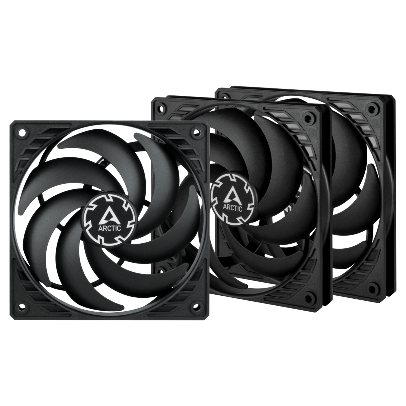 ARCTIC P12 Slim PWM PST Housing Fan 120mm Black Pack of 3