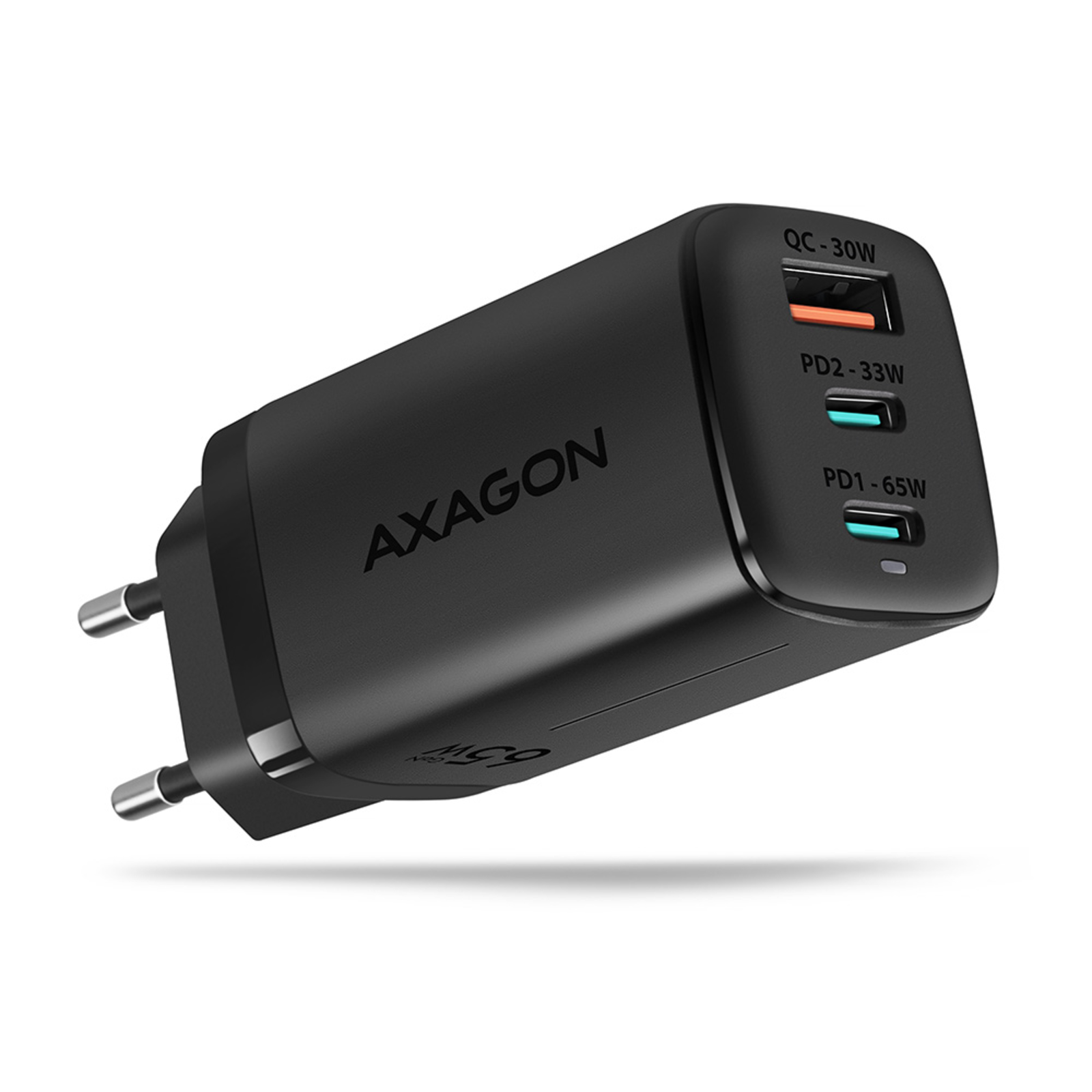 Axagon ACU-DPQ65 Charger 2x USB-C 1x USB-A PD3.0/QC4+/PPS 65W Black