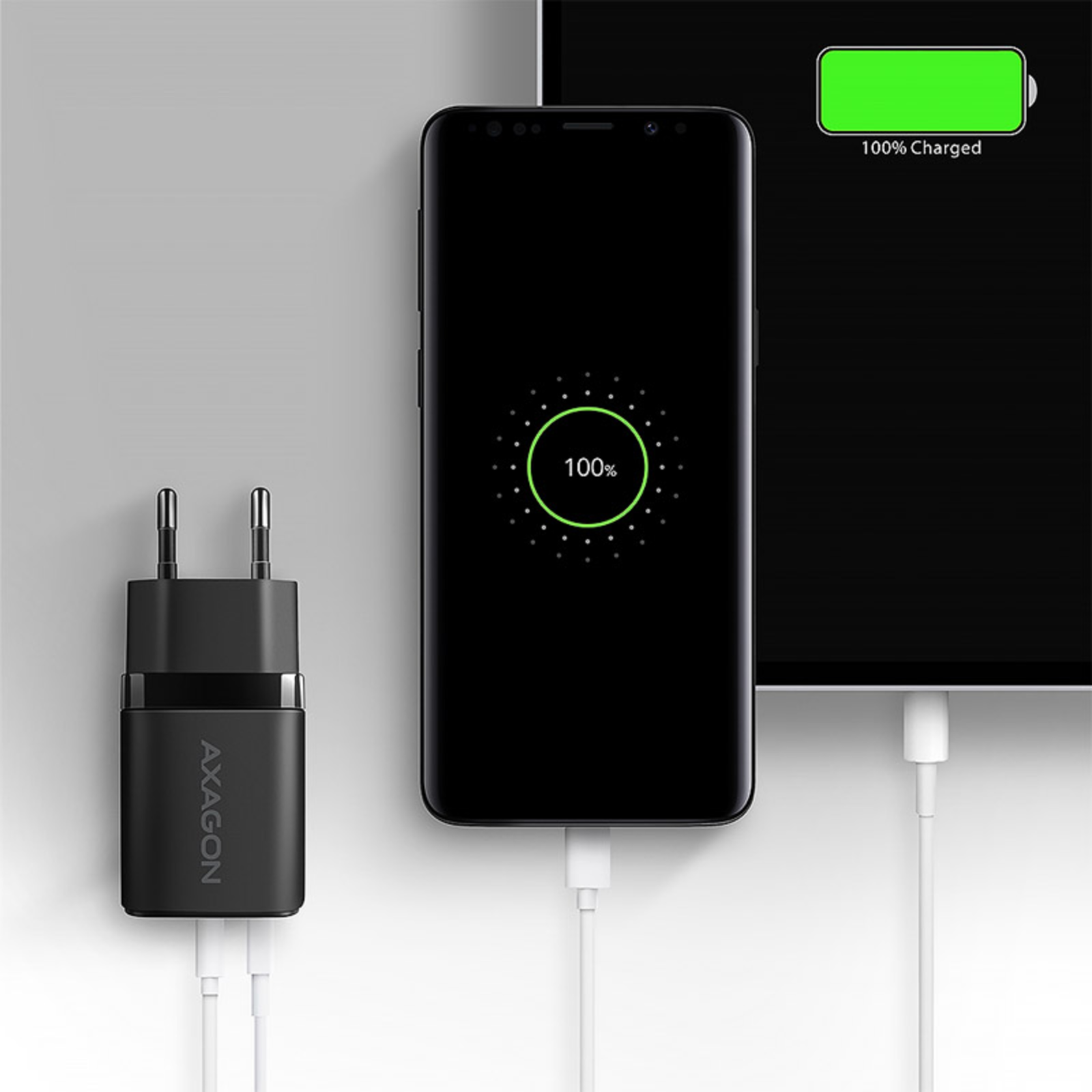 Axagon ACU-PQ20 Wall Charger QC3.0/AFC/FCP + PD Type-C 20 W Black