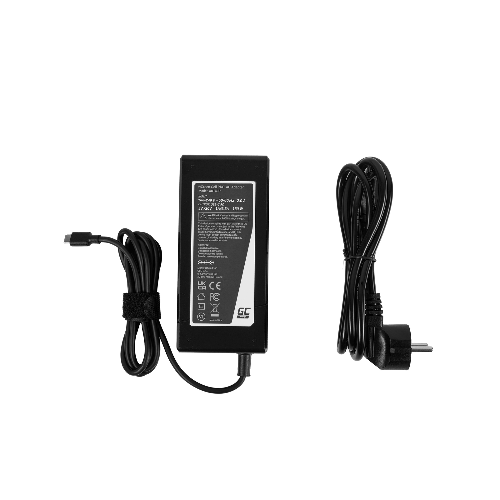 Green Cell USB-C 130W Power Supply/charger for Laptops