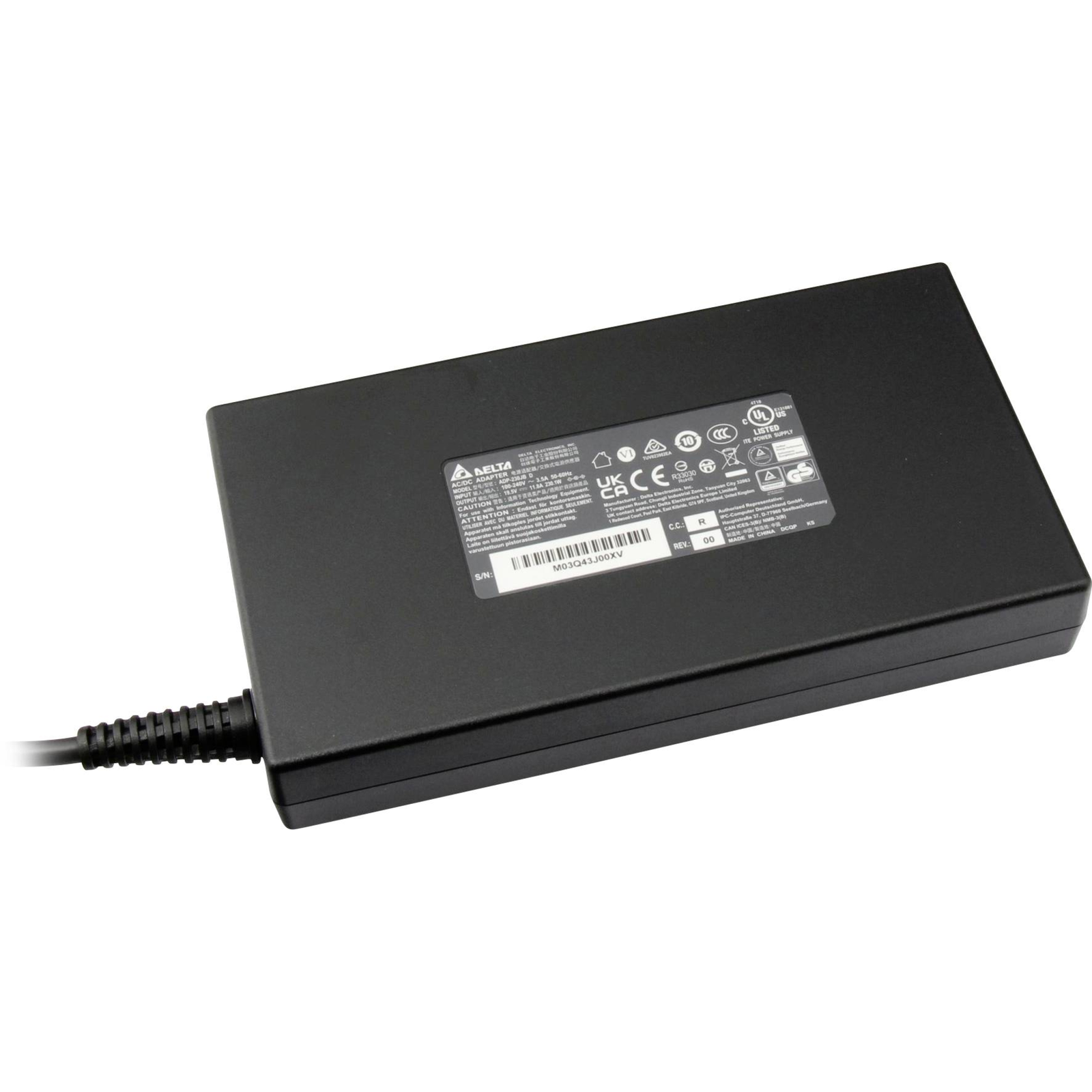 Delta Electronics Power Supply 5.5/1.7 230.0W 11.8A 19.5V 230.0 Watt Plug Length/outside/inside