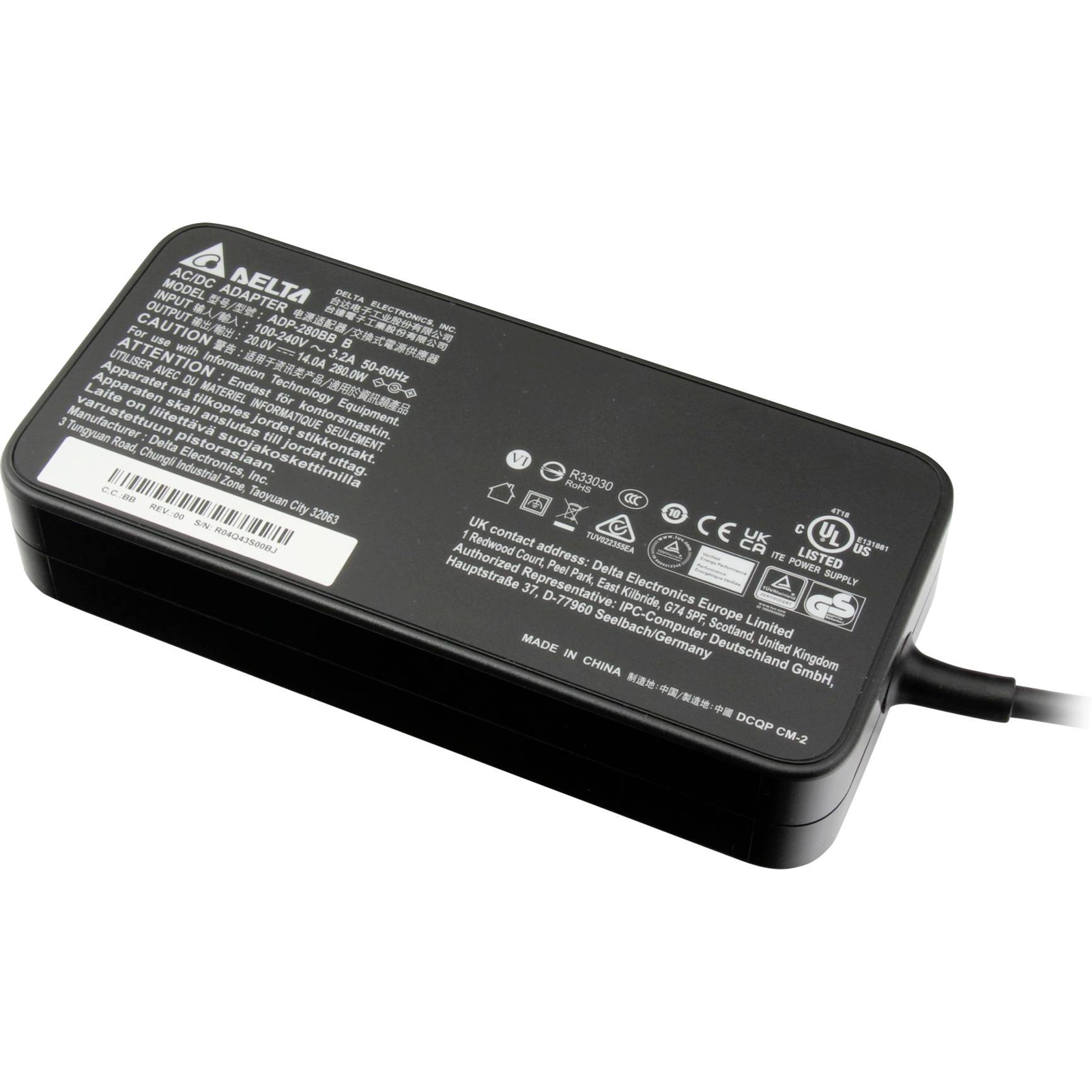 Delta Electronics Power Supply 7.4/5.1 280.0W 14.0A 20.0V 280.0 Watt Plug Length/external/internal