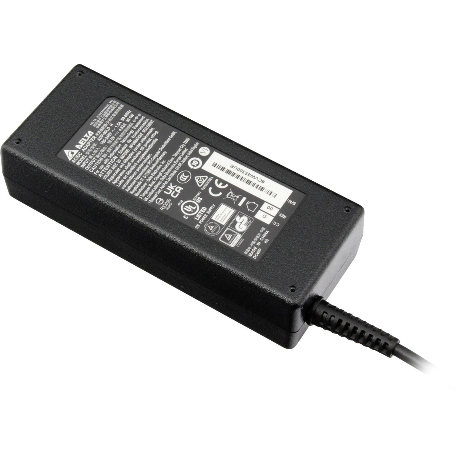 Delta Electronics Power Supply 5.5/1.7 90.0W 4.74A 19.0V 90.0 Watt Plug Length/external/internal