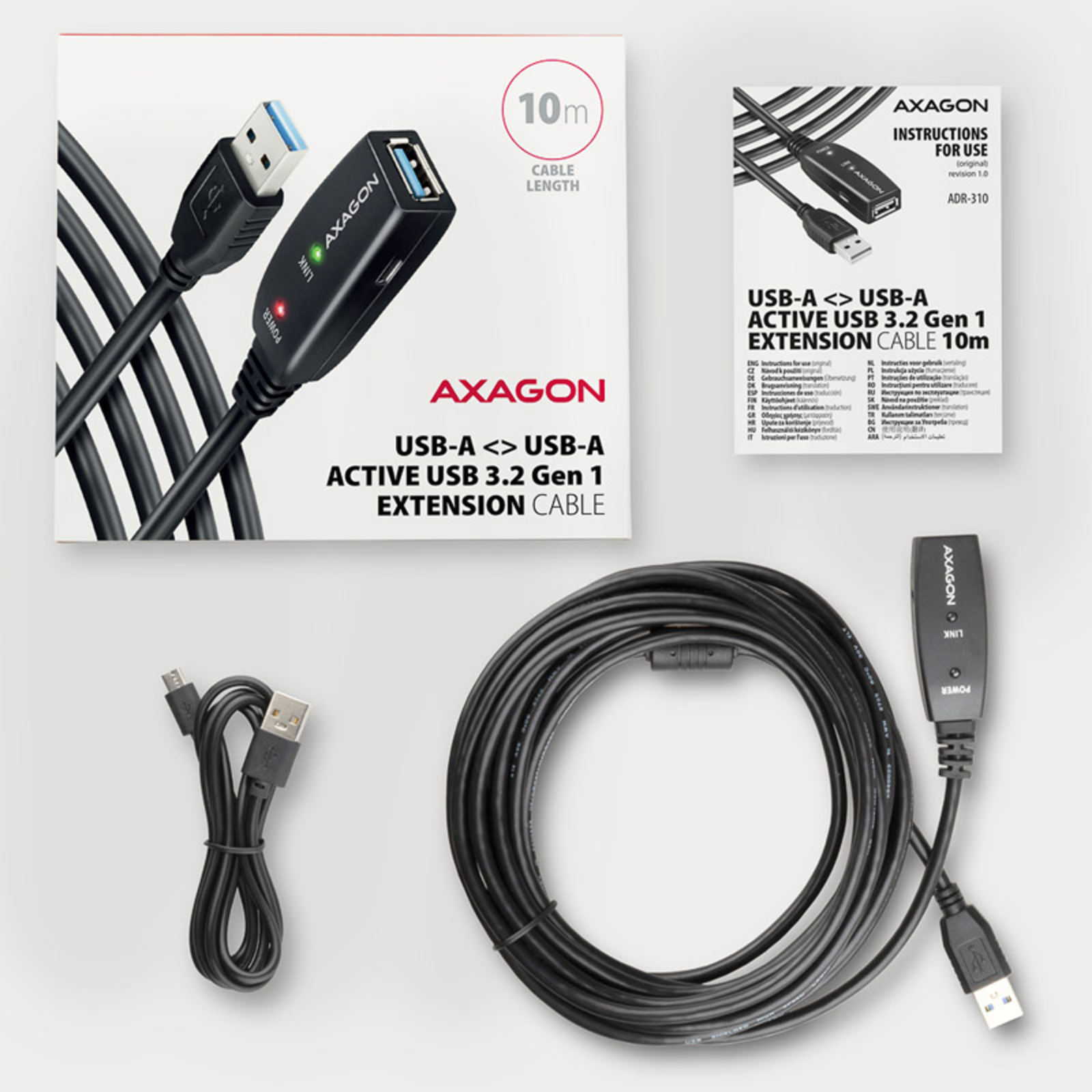 Axagon ADR-310 USB 3.2 Gen 1 Extension Cable Active 10m