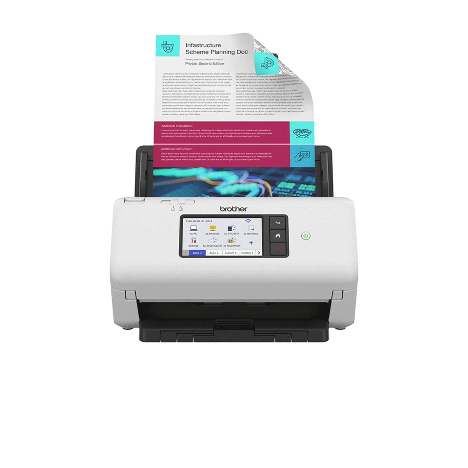 Bredher ADS-4700W Document Scanner Dual CIS Duplex A4 600 Dpi X 600 Dpi