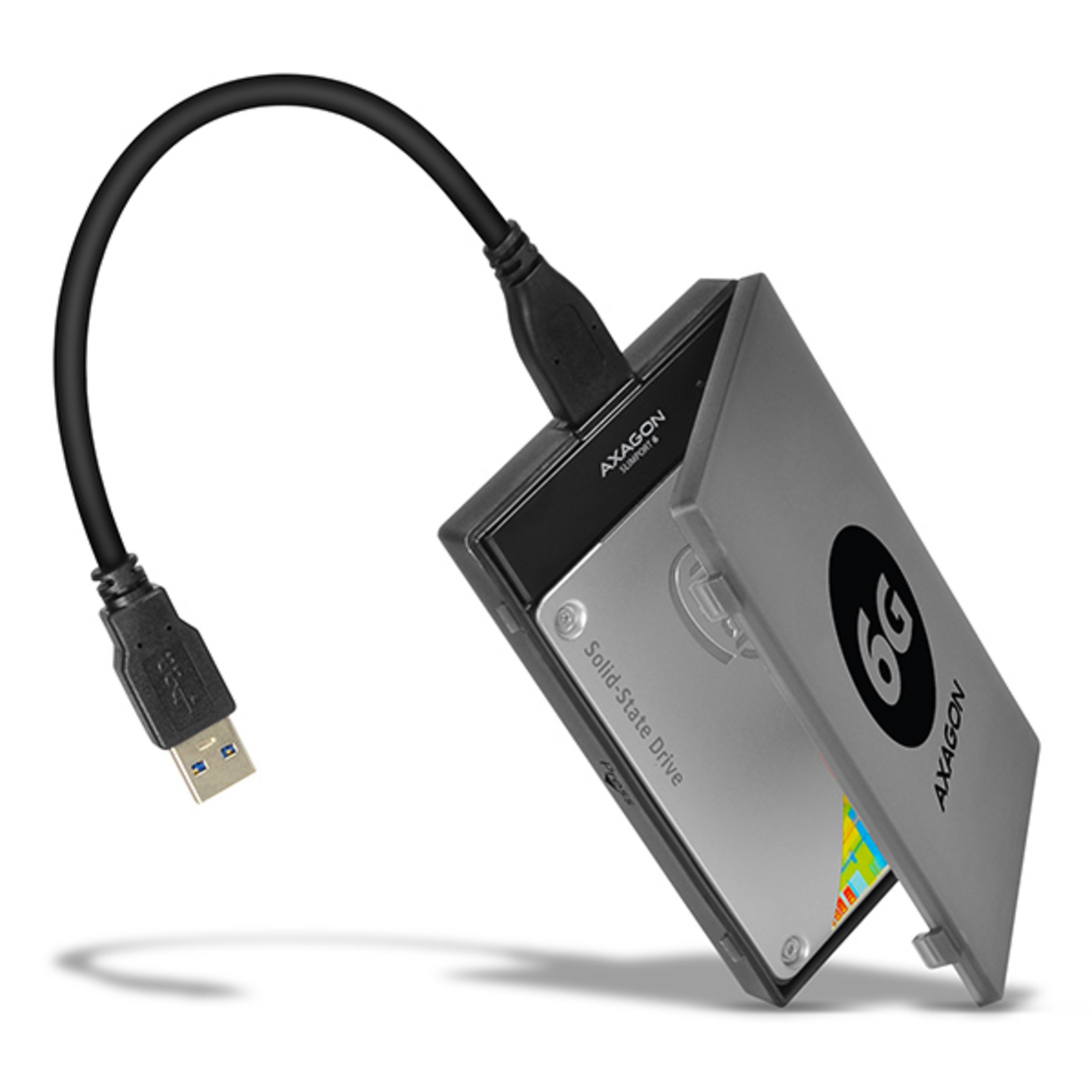 Axagon ADSA-1S6 External Enclosure/USB 3.0 Adapter S-ATA 2.5inch (Grey)