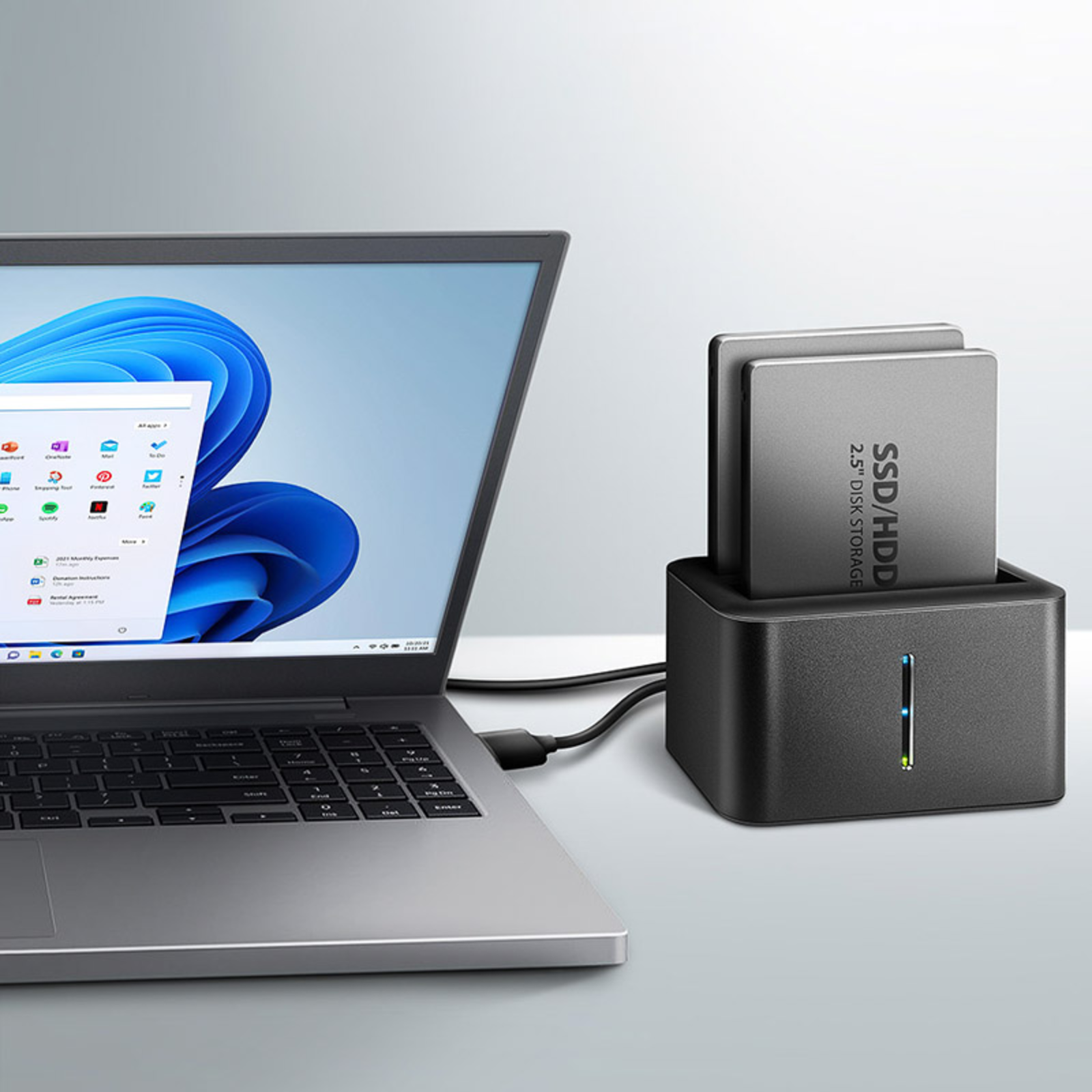 Axagon ADSA-D25 SATA 2.5 CLONE DUAL SSD Dock Station USB 3.2 Gen 1